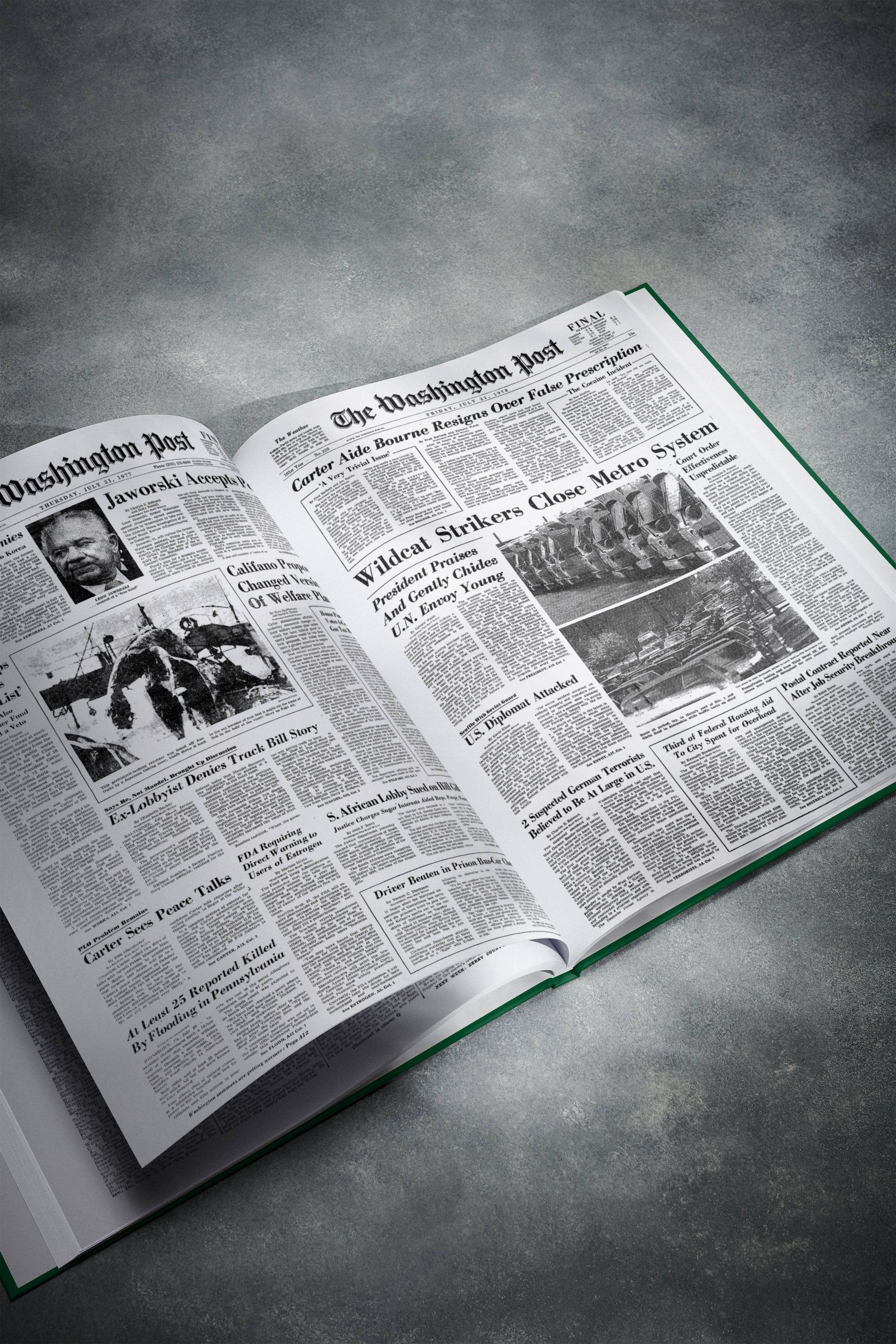 50th Milestone Birthday Newspaper Book Washington Post Edition - Historic Newspapers