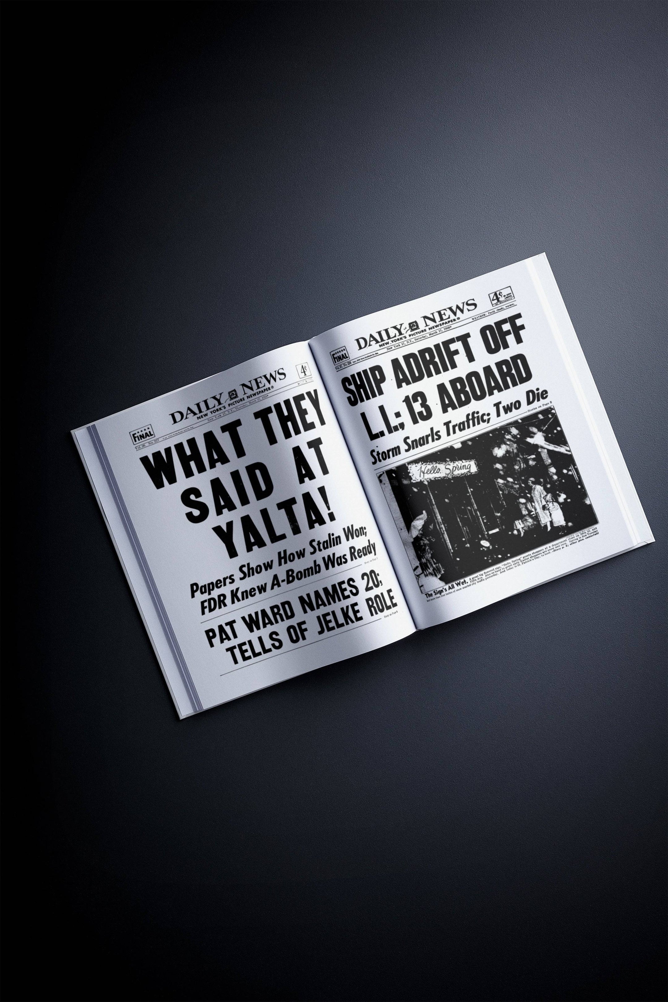 70th Milestone Birthday Newspaper Book New York Daily News Edition - Historic Newspapers