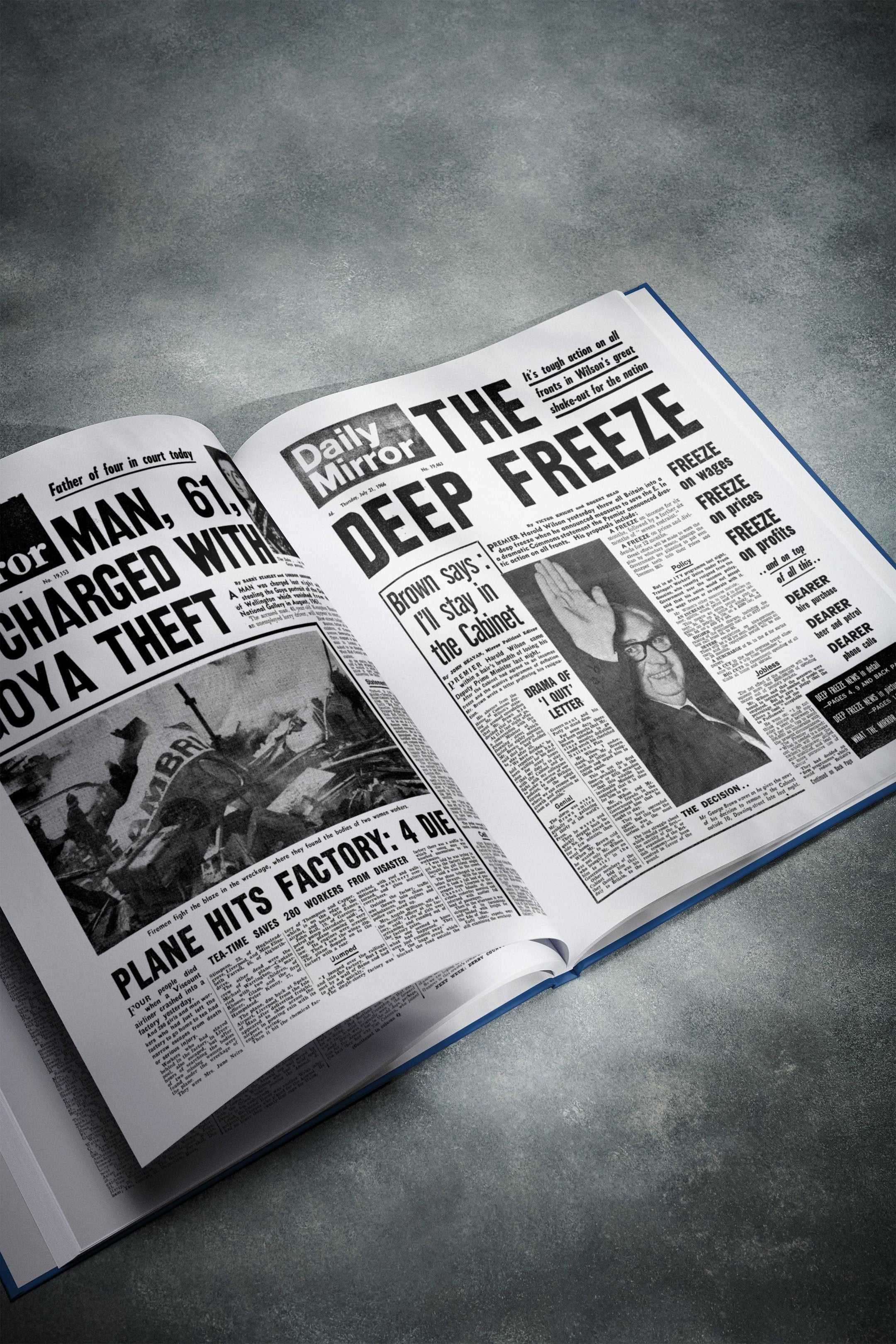 90th Milestone Birthday Newspaper Book - Historic Newspapers