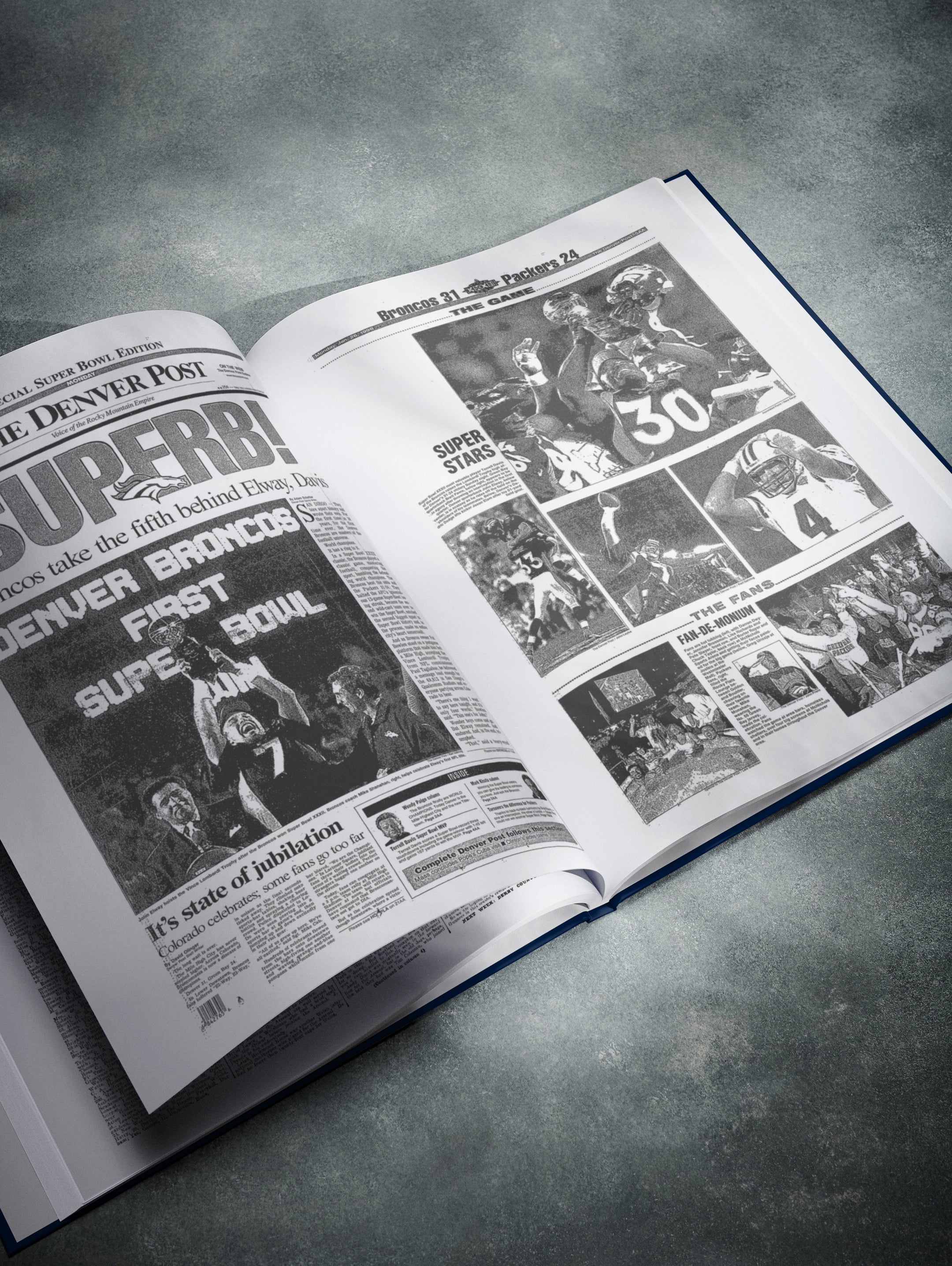 The US Football History of Denver Broncos Denver Post Edition Book - Historic Newspapers