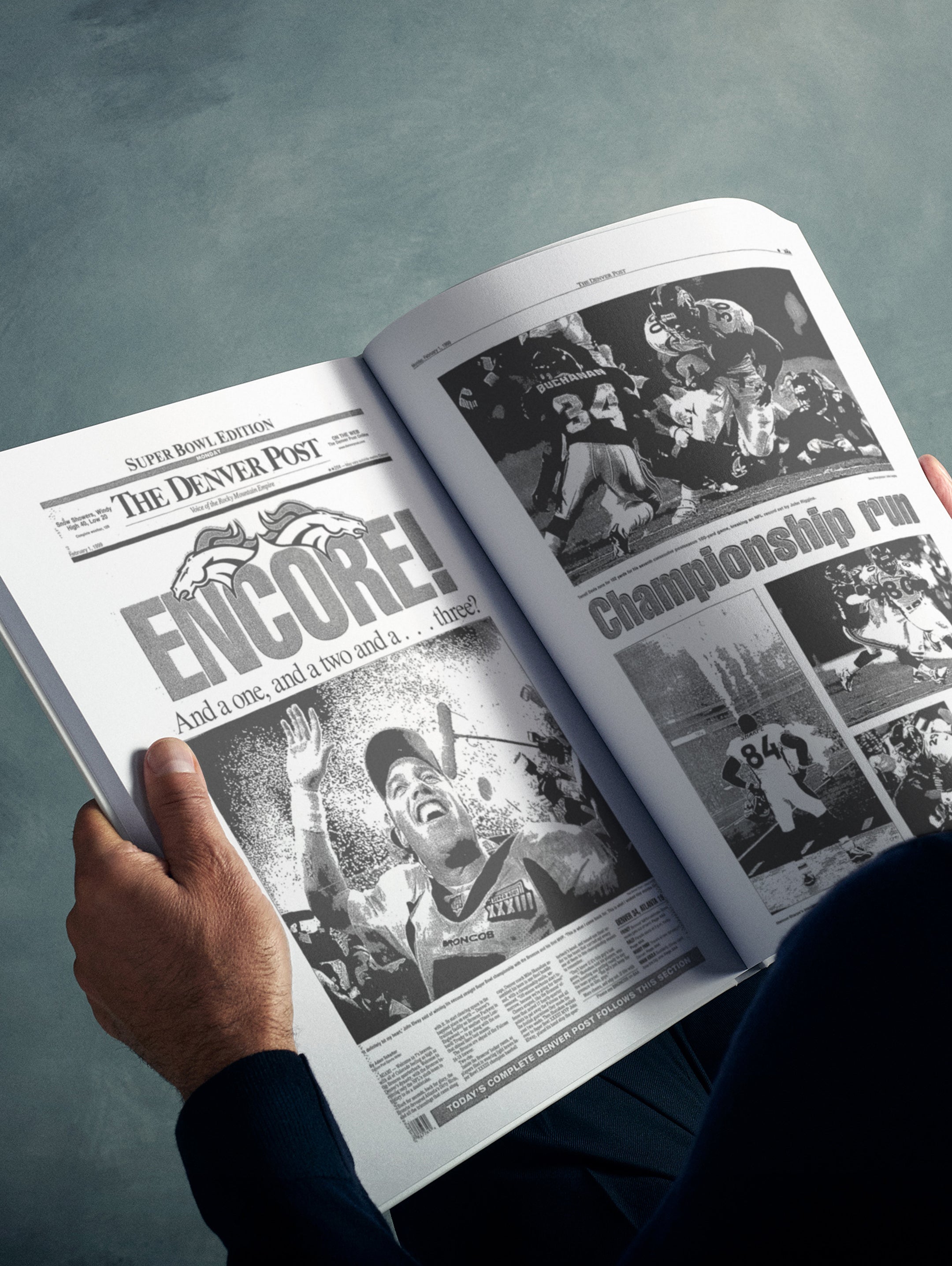 The US Football History of Denver Broncos Denver Post Edition Book - Historic Newspapers