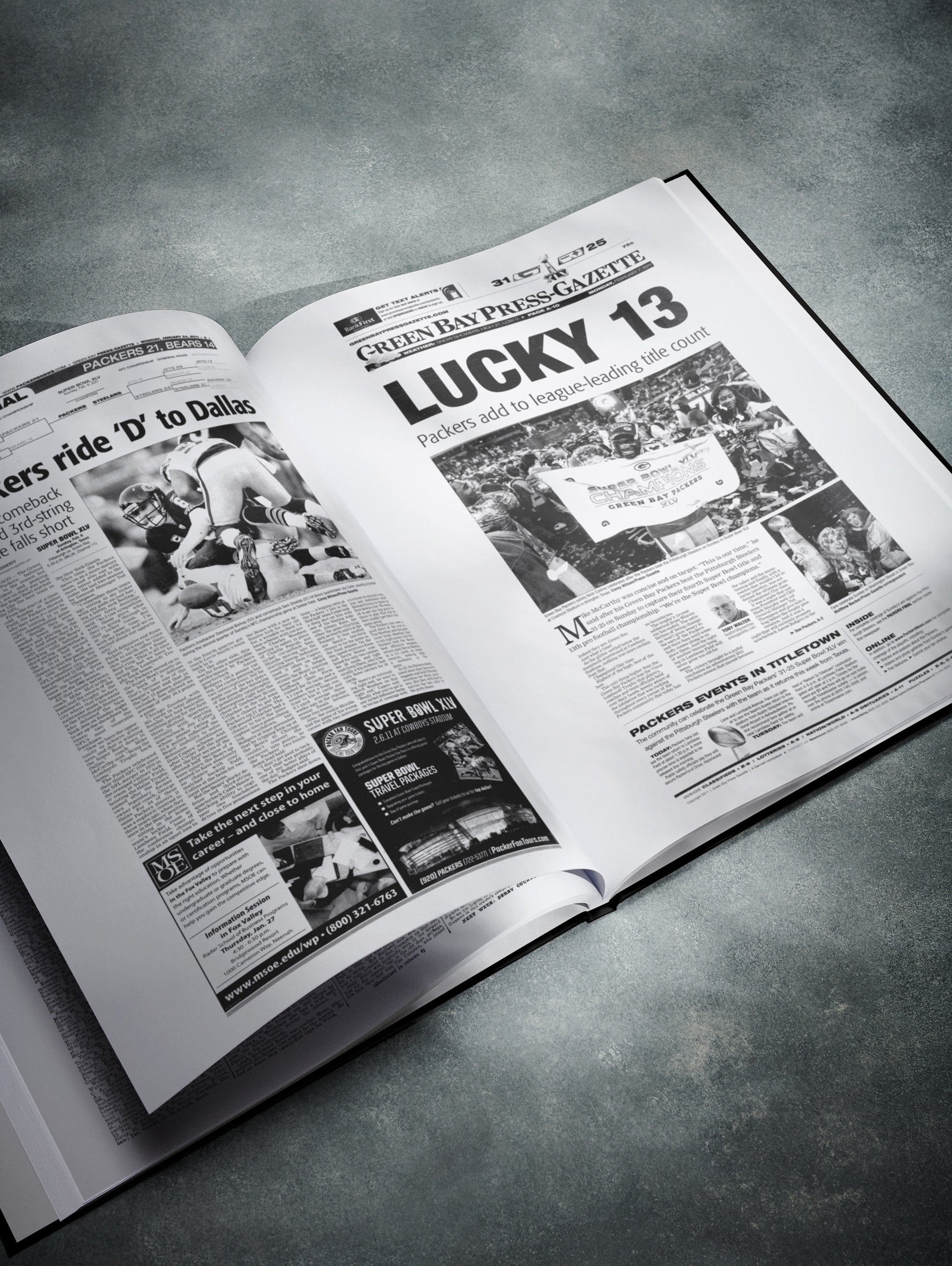 The US Football History of Green Bay Packers Book - Historic Newspapers