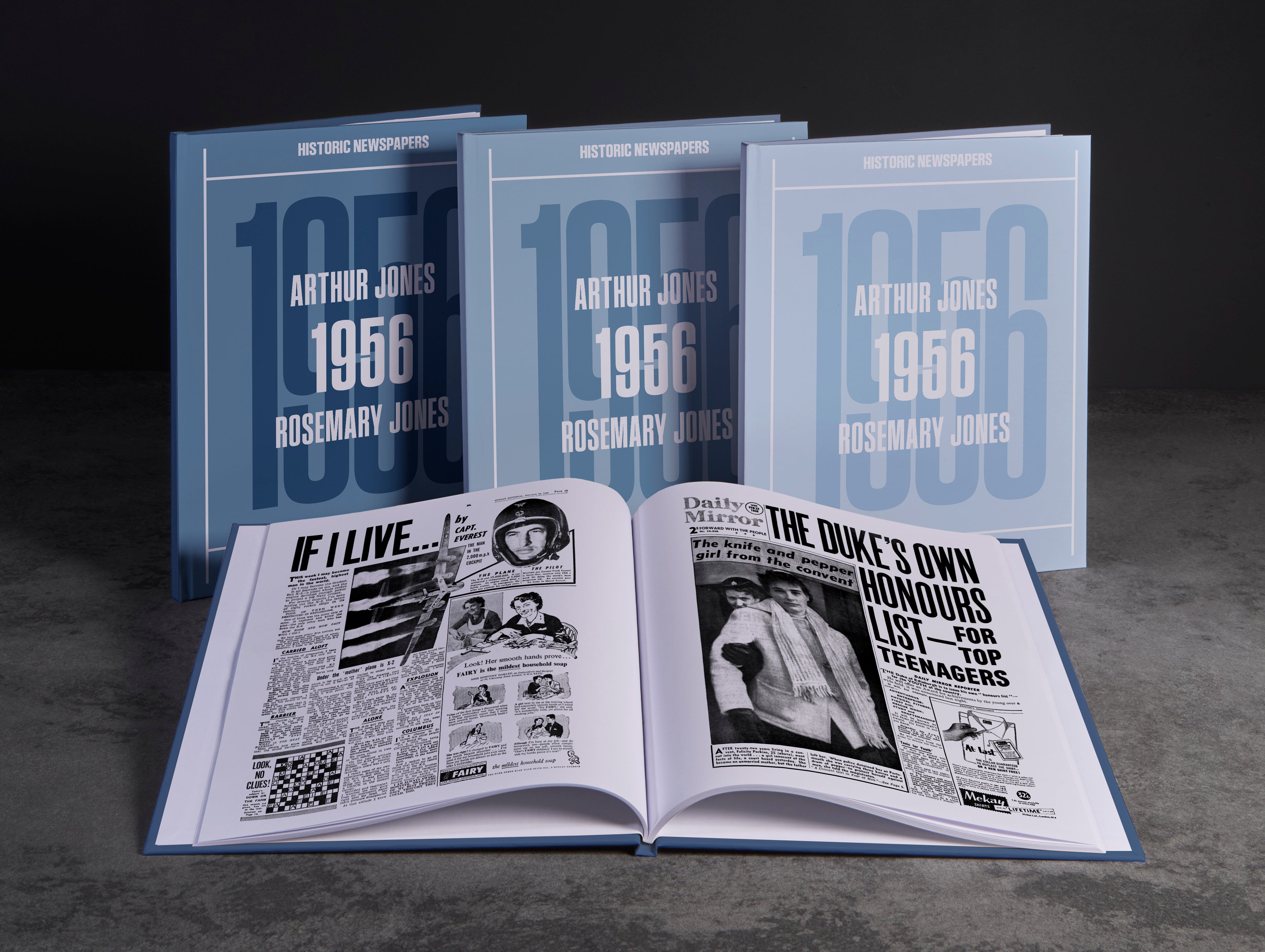 Platinum Anniversary 1956 in Headlines Newspaper Book | Historic