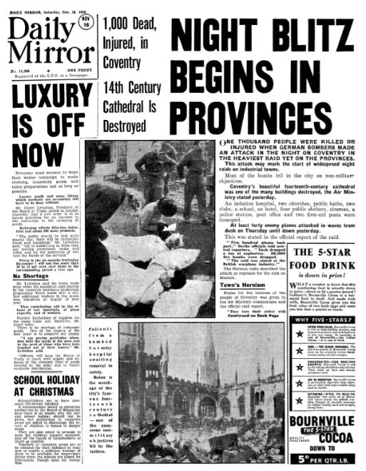 end of the blitz