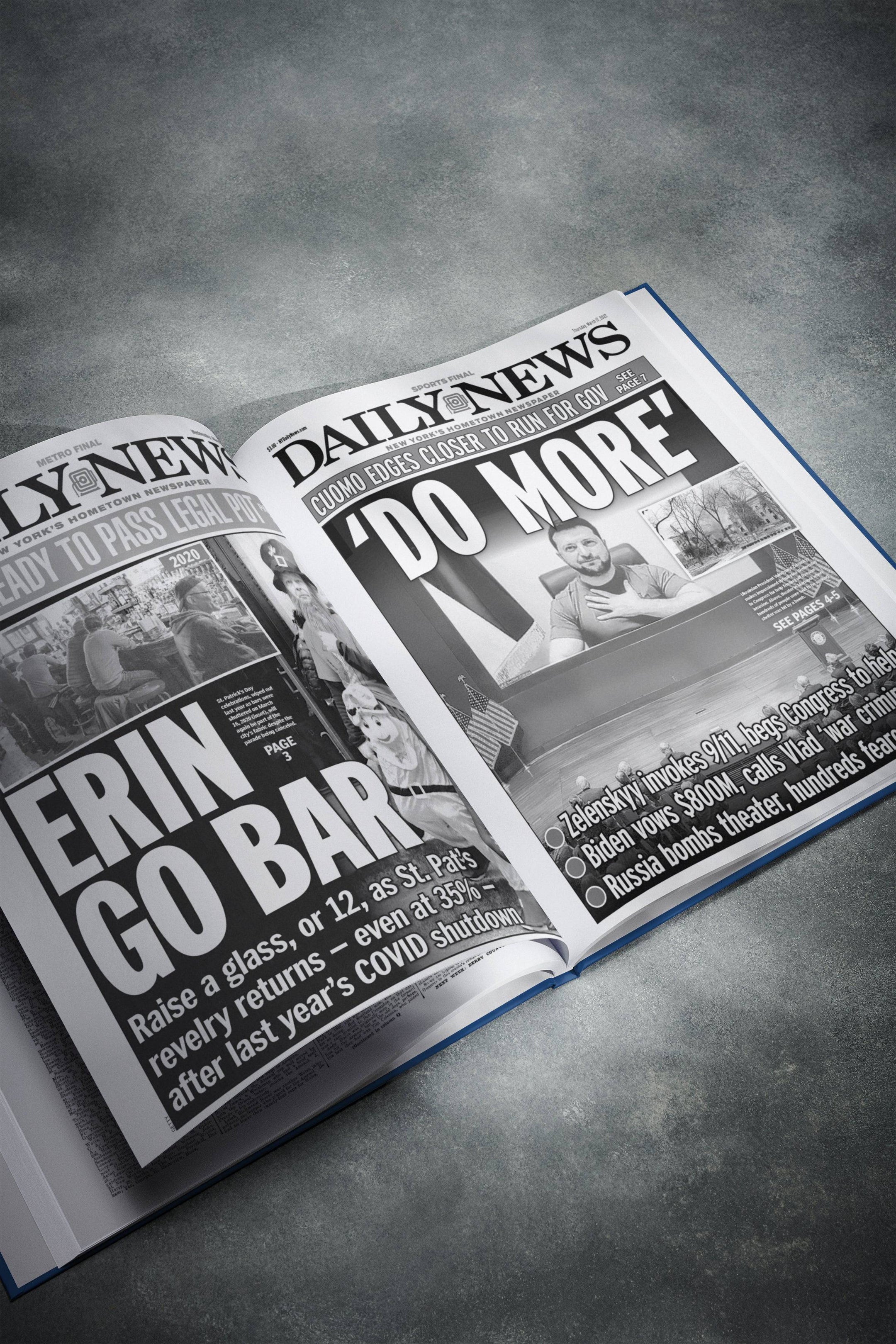 40th Milestone Birthday Newspaper Book New York Daily News Edition - Historic Newspapers