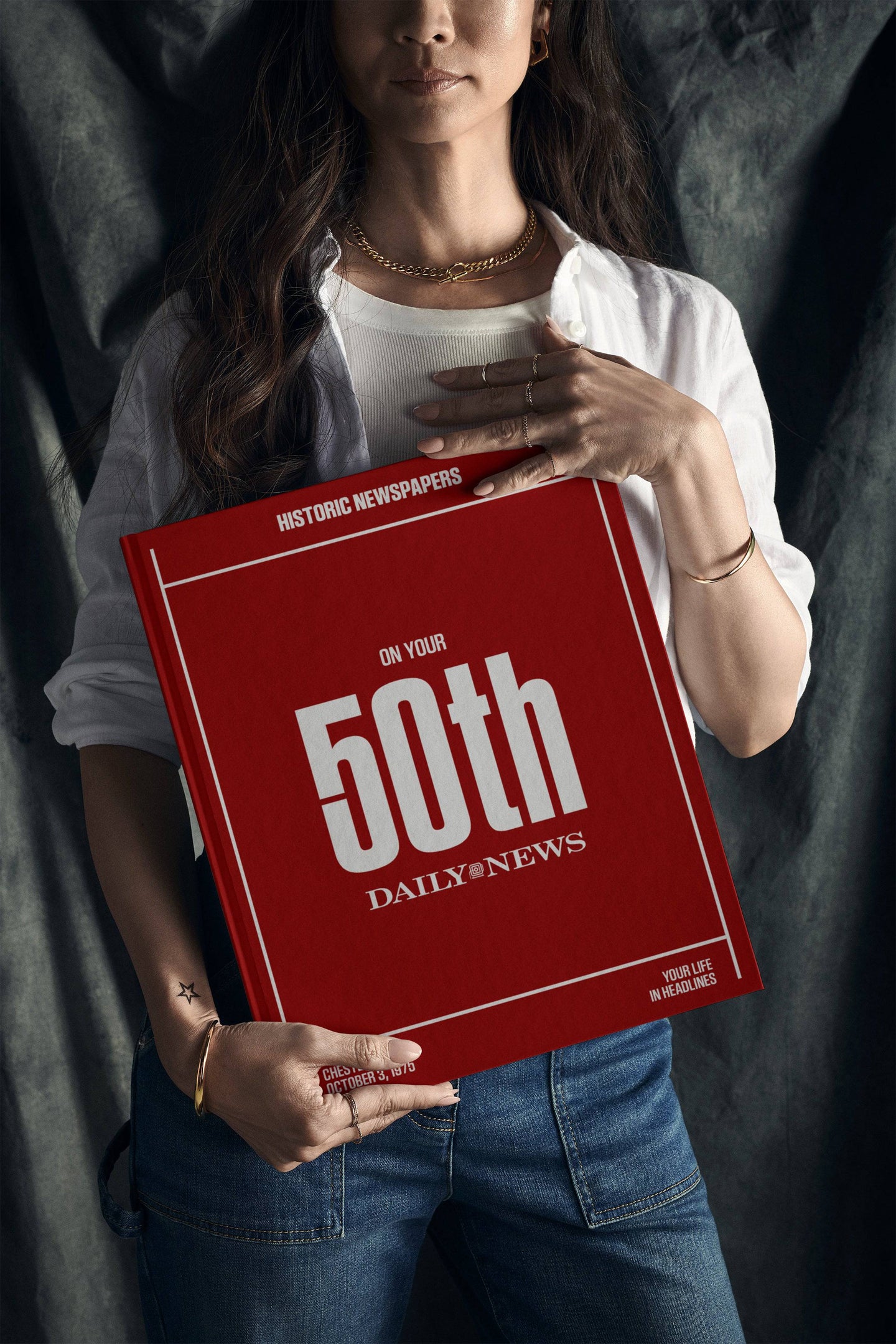 50th Milestone Birthday Newspaper Book New York Daily News Edition - Historic Newspapers