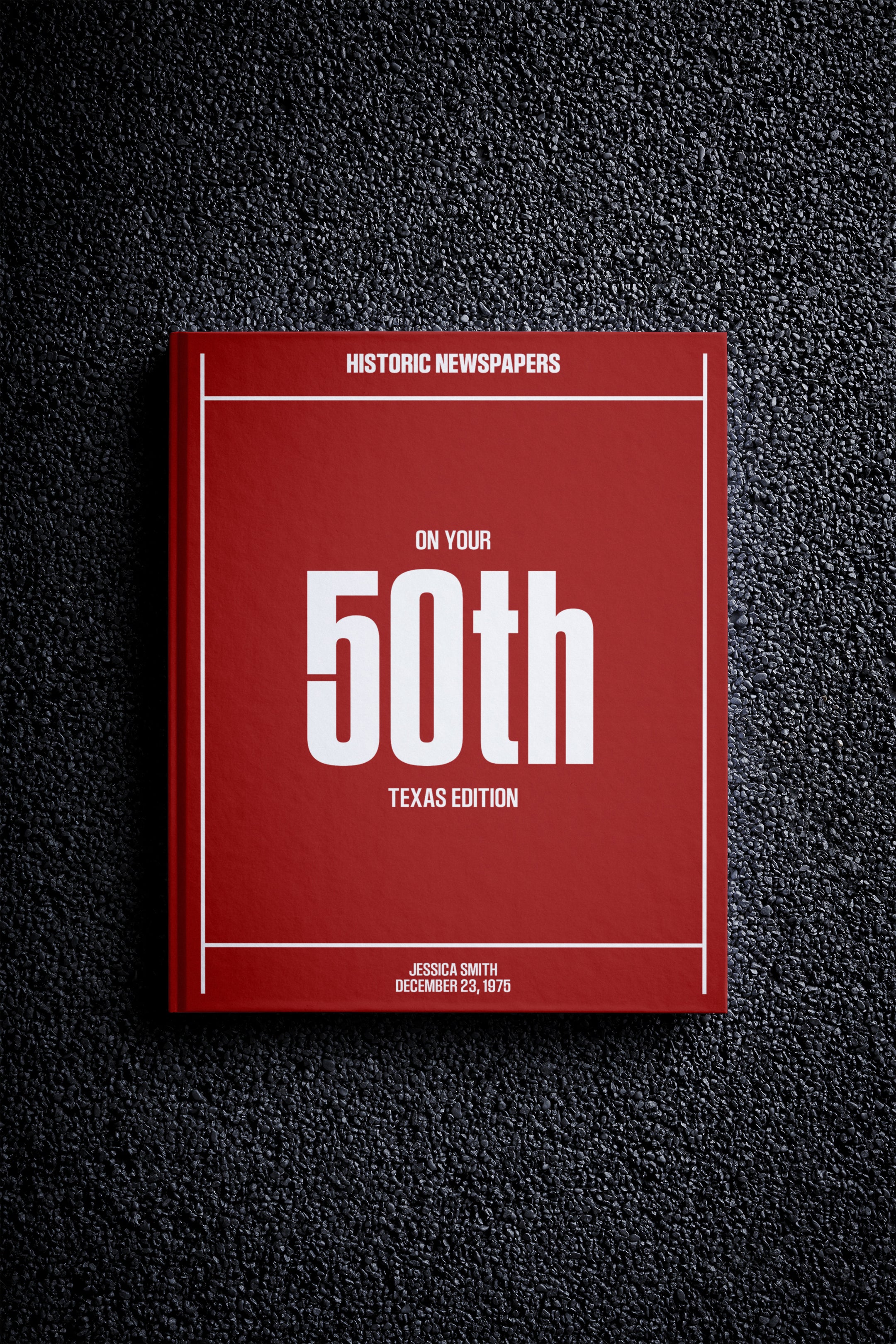 50th Milestone Birthday Newspaper Book Texas Edition