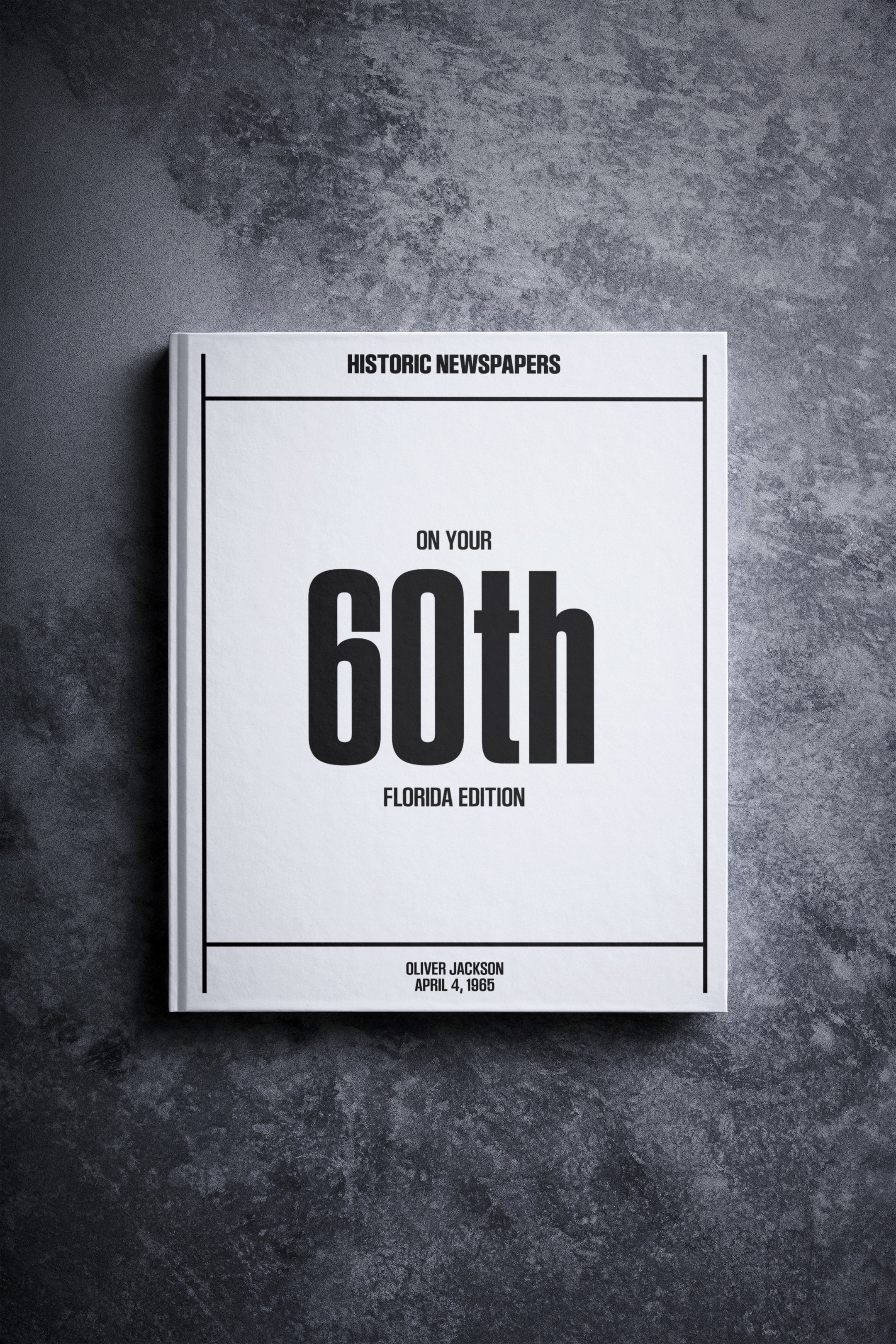 60th Milestone Birthday Newspaper Book Florida Edition