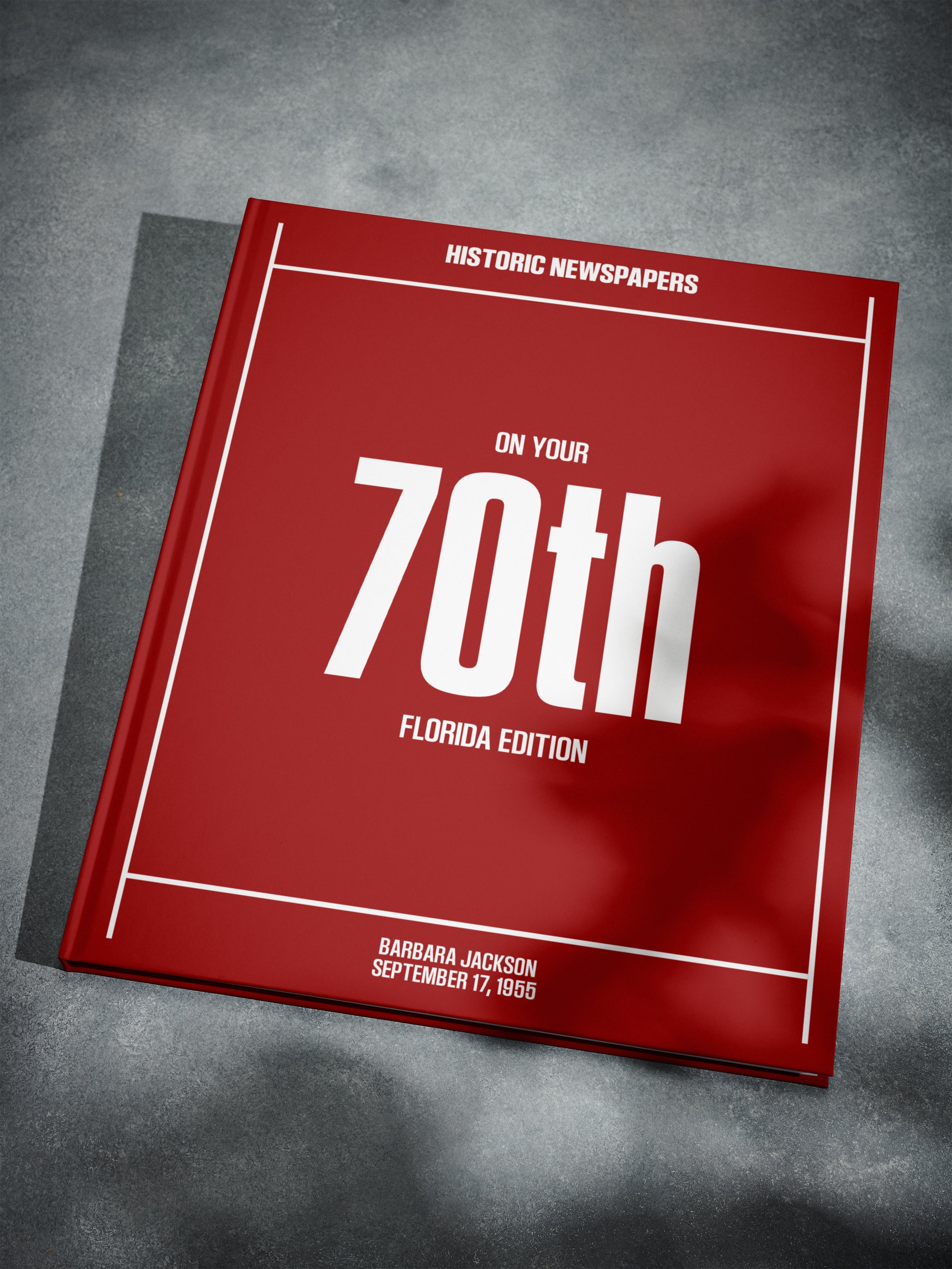 70th Milestone Birthday Newspaper Book Florida Edition