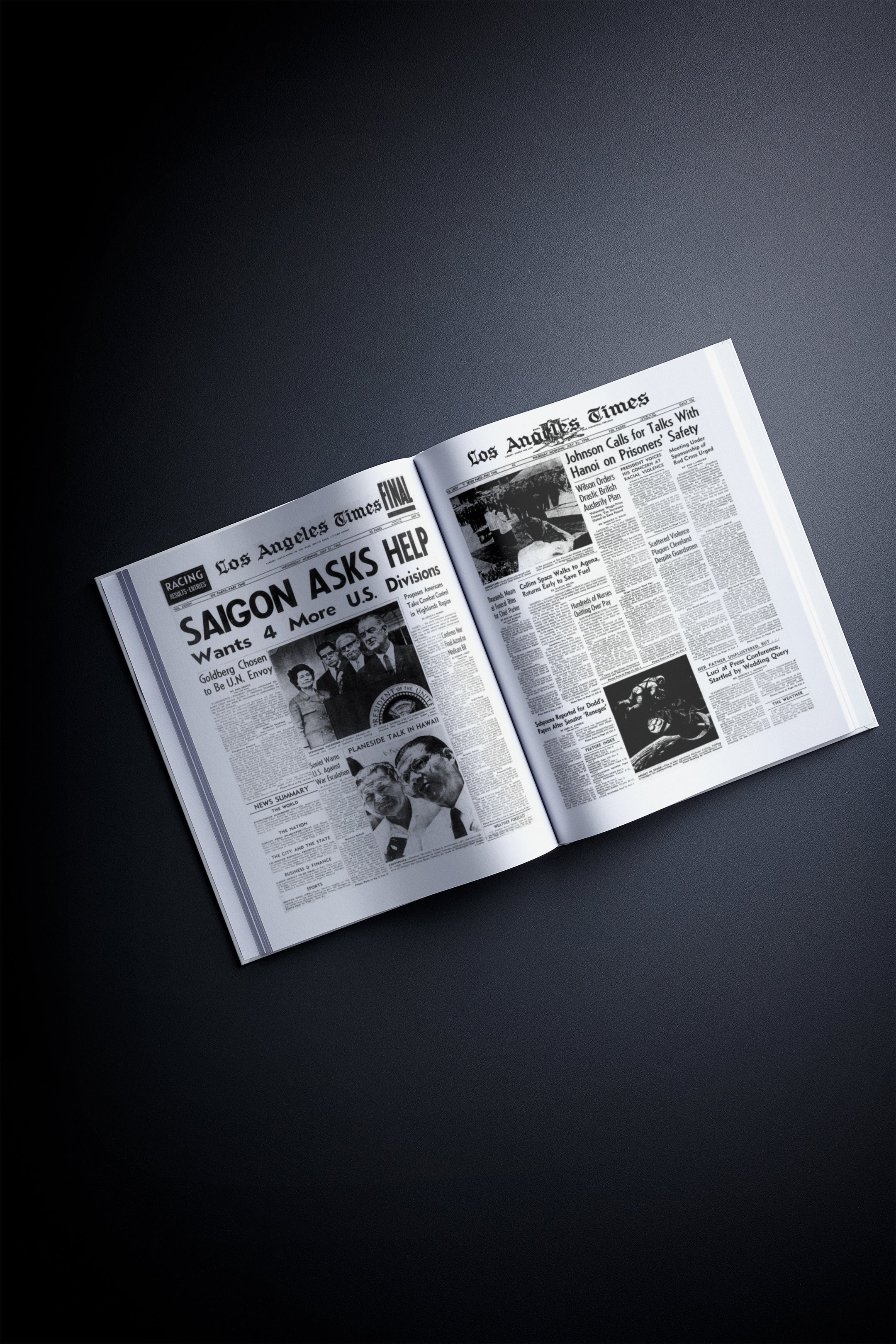 70th Milestone Birthday Newspaper Book Los Angeles Times Edition - Historic Newspapers
