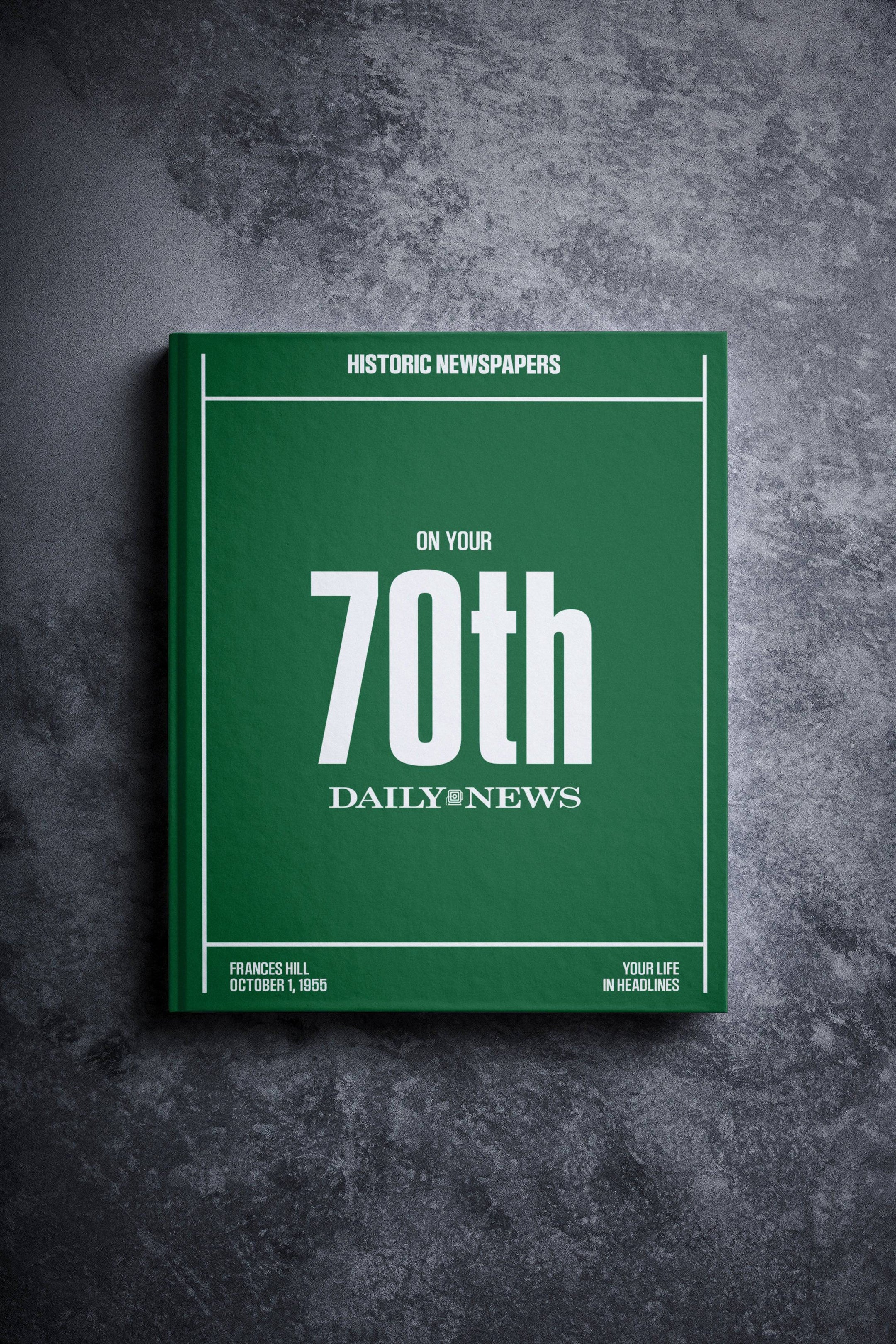 70th Milestone Birthday Newspaper Book New York Daily News Edition