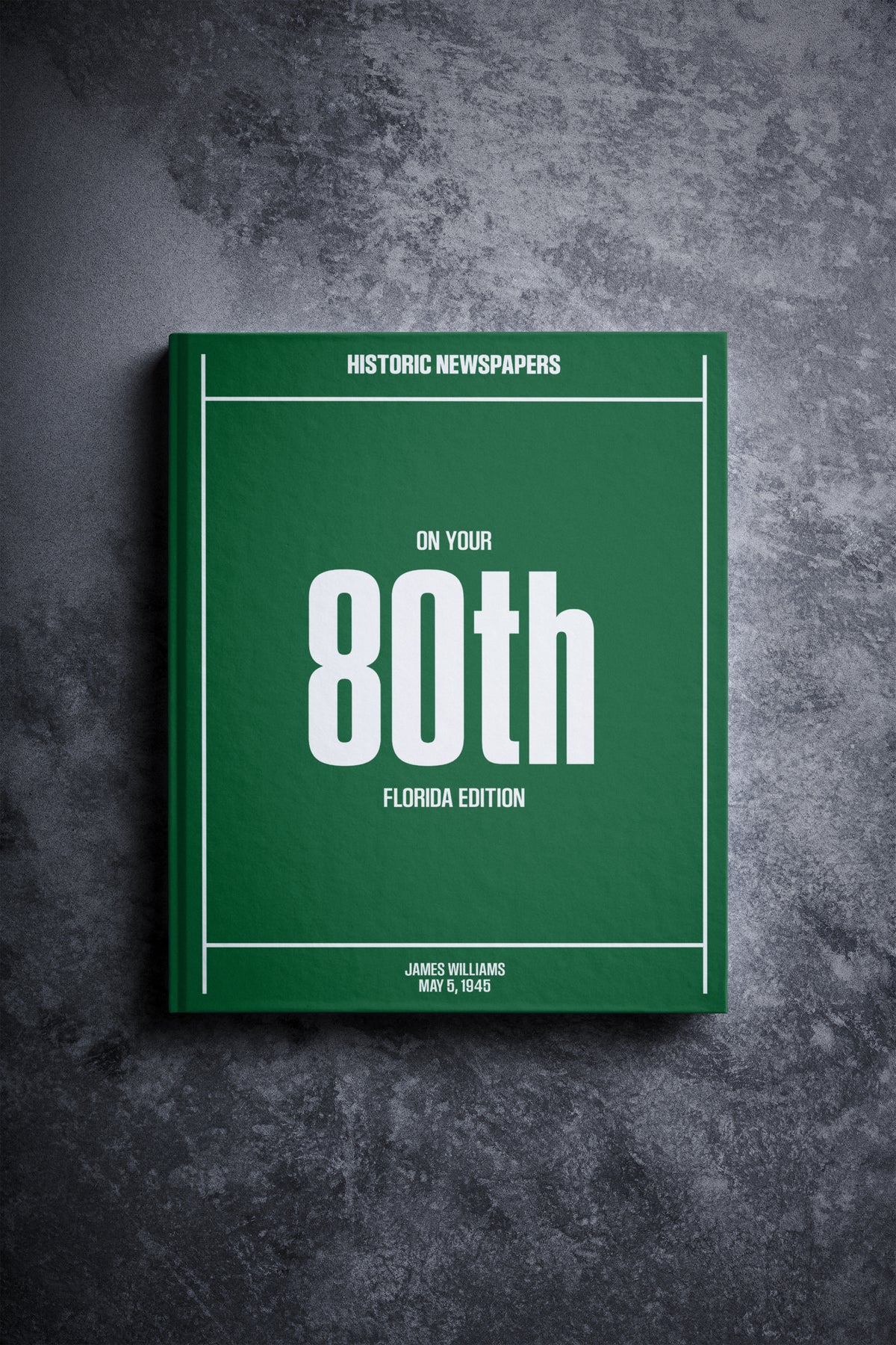 80th Milestone Birthday Newspaper Book Florida Edition