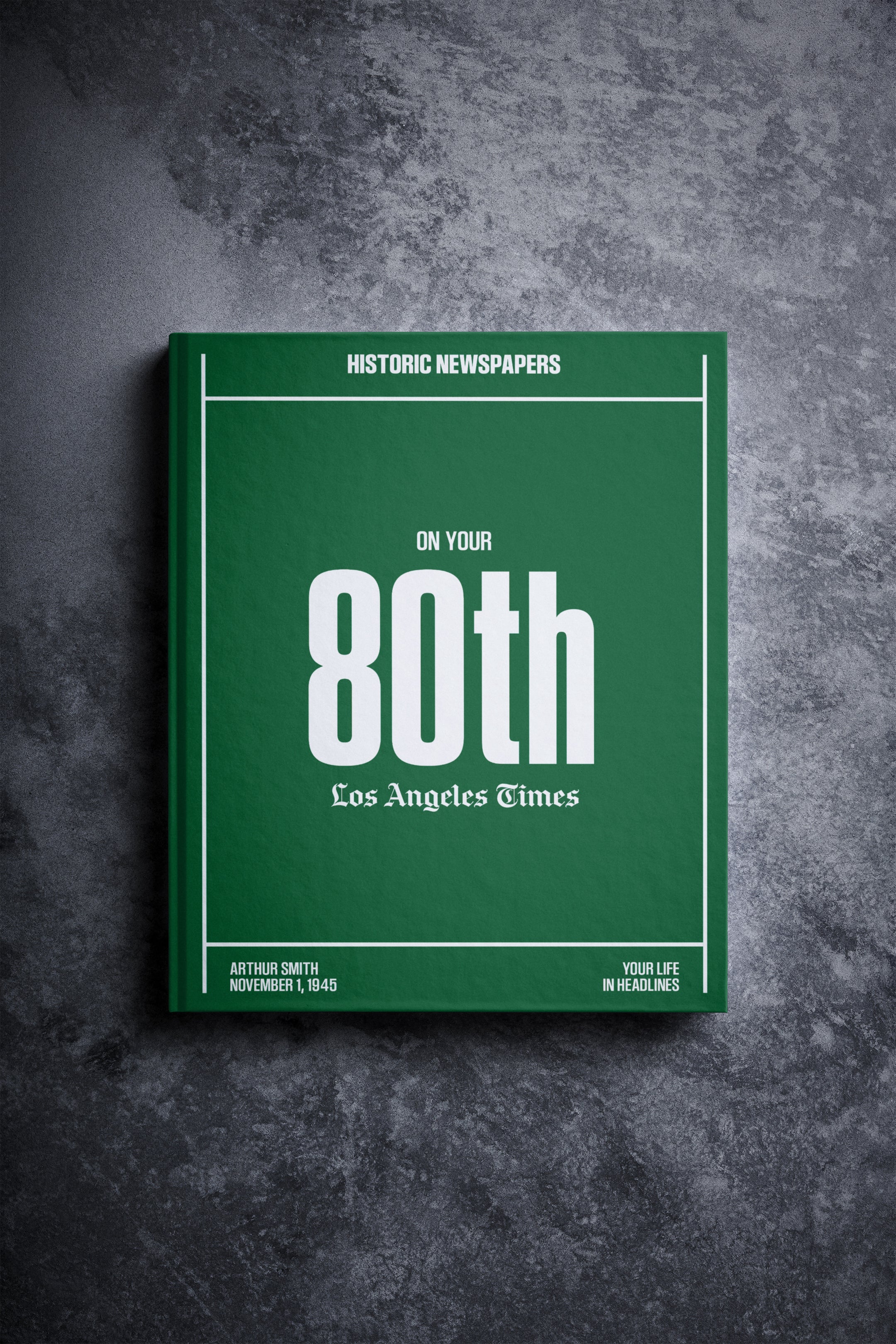 80th Milestone Birthday Newspaper Book Los Angeles Times Edition
