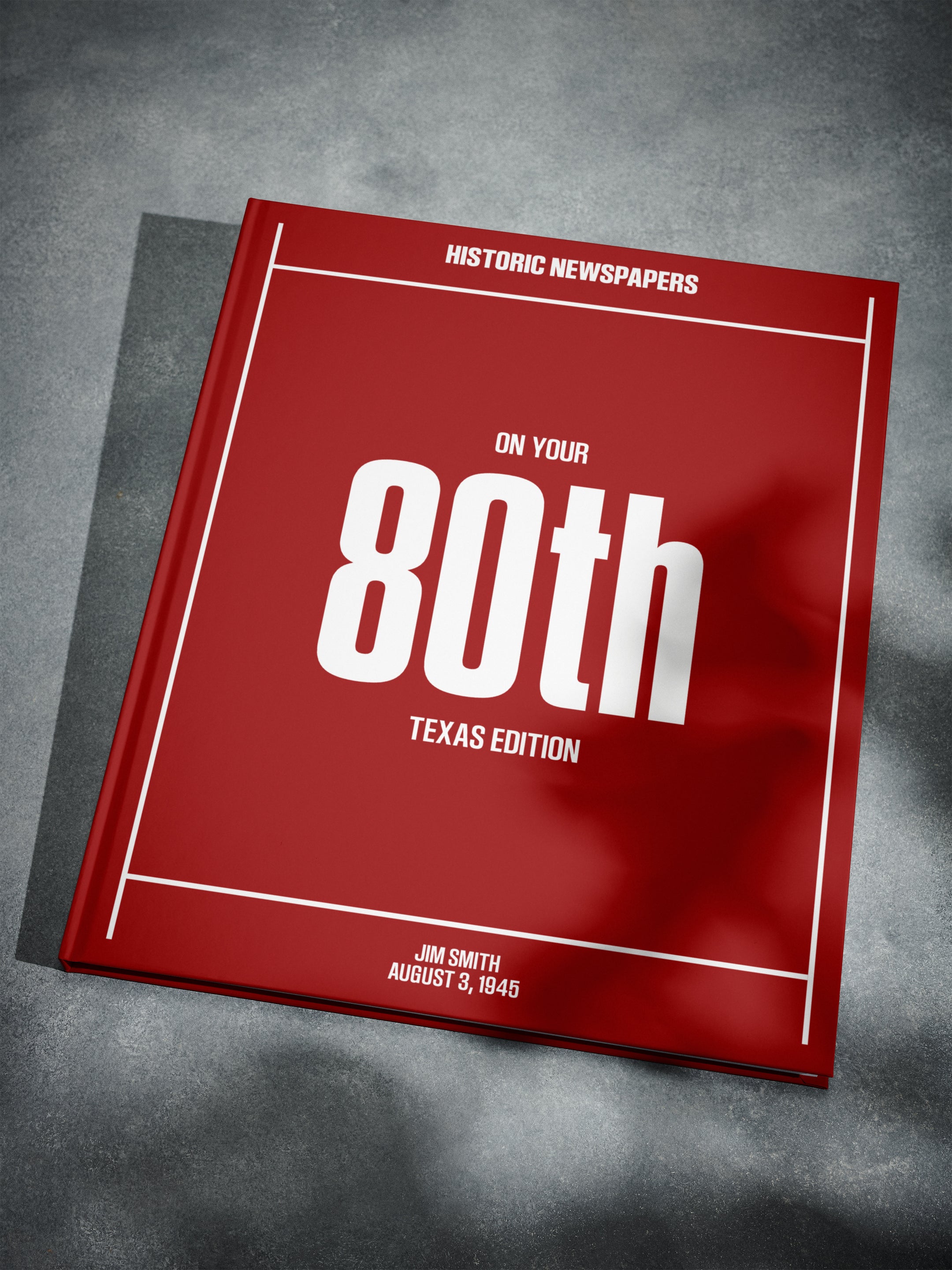 80th Milestone Birthday Newspaper Book Texas Edition