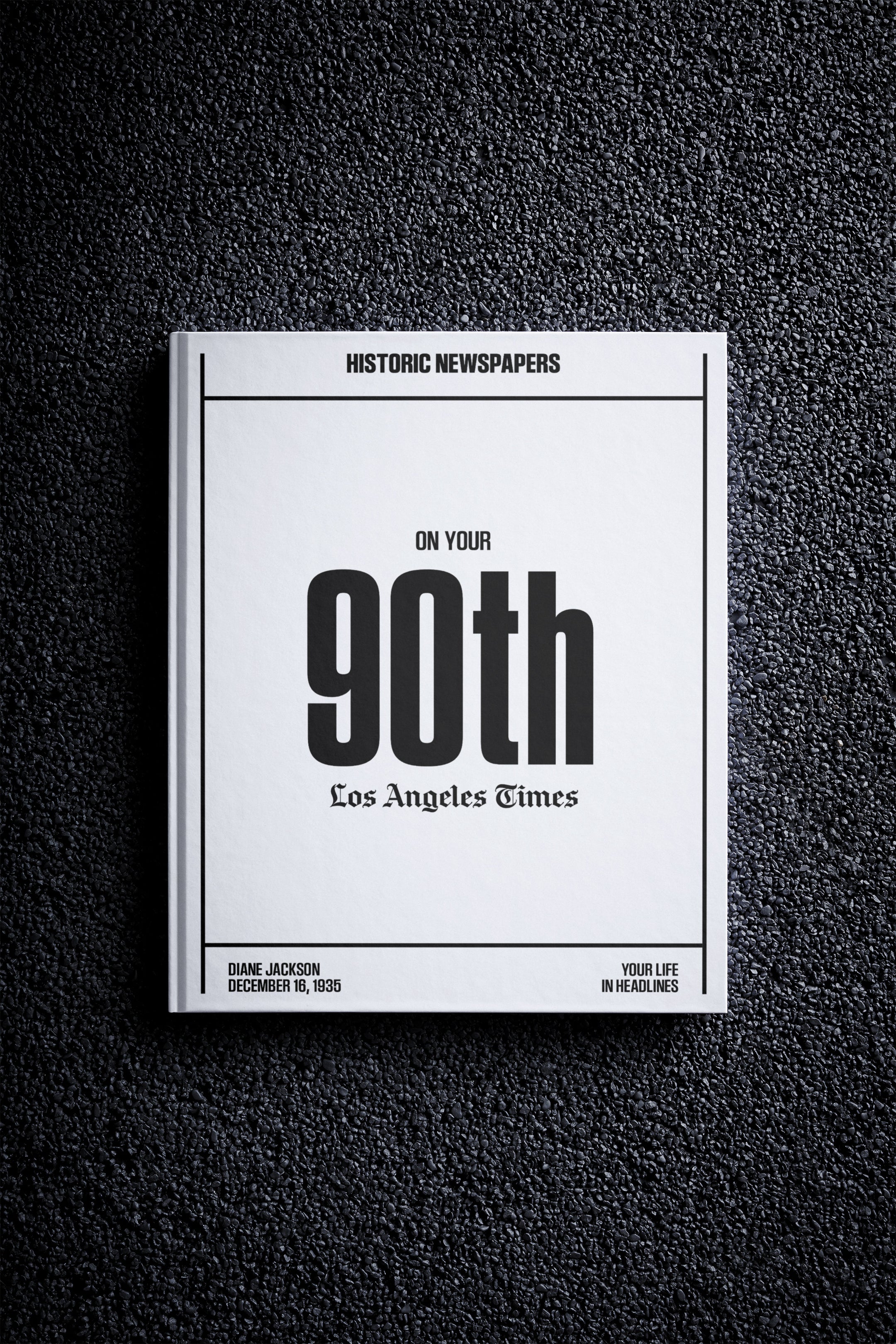 90th Milestone Birthday Newspaper Book Los Angeles Times Edition