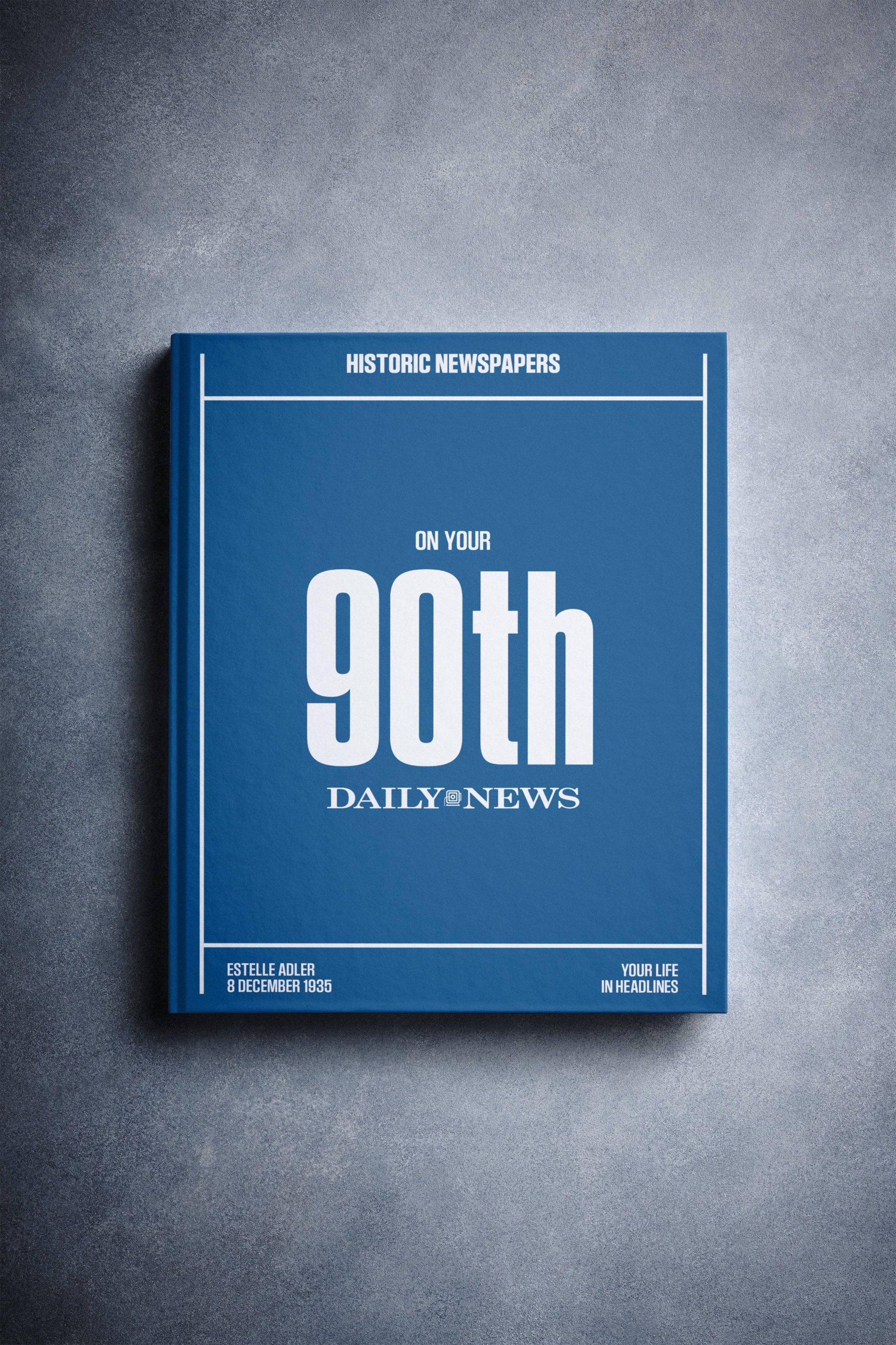 90th Milestone Birthday Newspaper Book New York Daily News Edition