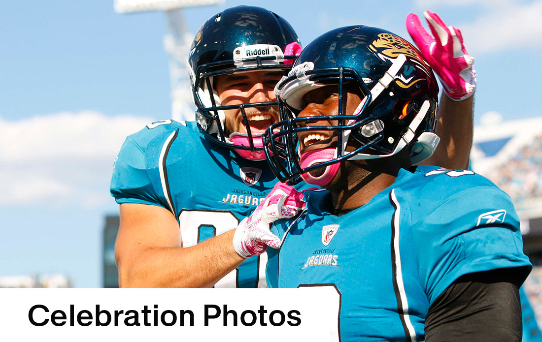 Jacksonville Jaguars football celebrating, deluxe content add-on from Historic Newspapers, featuring vibrant team imagery and branding.