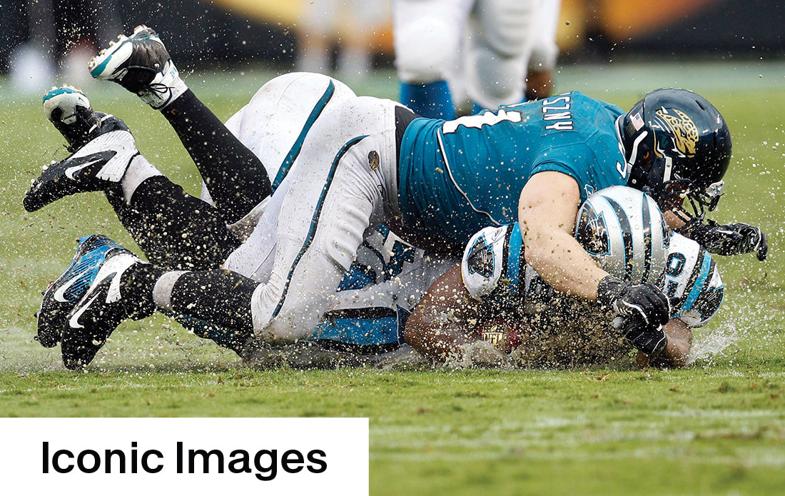 Jacksonville Jaguars football with iconic images from Historic Newspapers, deluxe collectible add-on item.