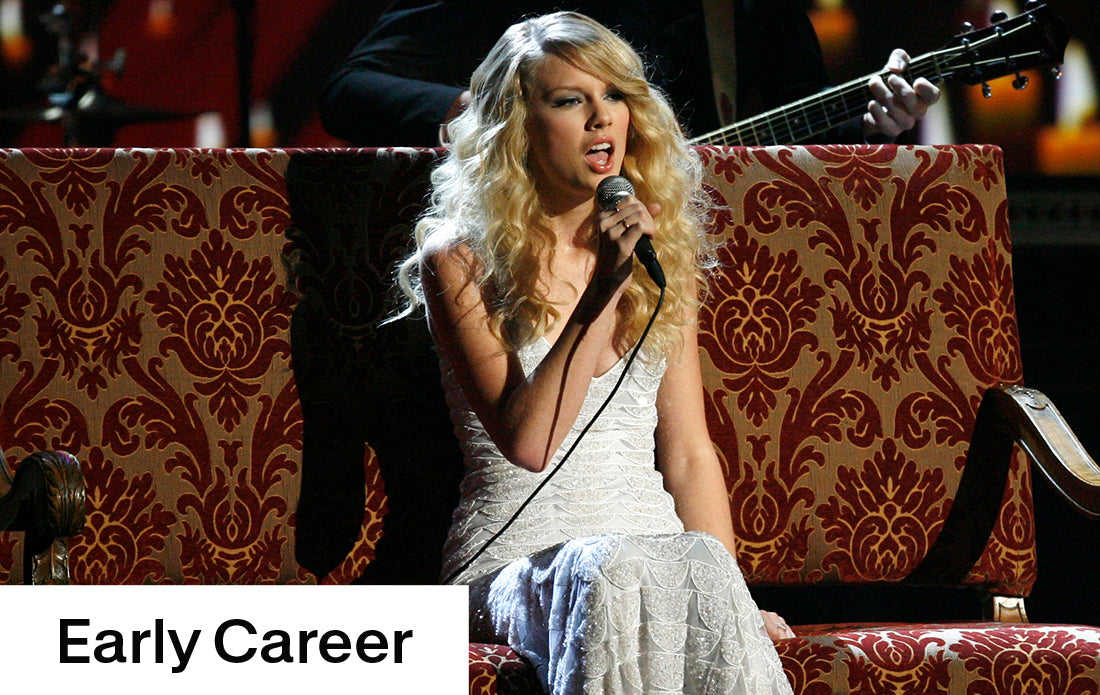 Deluxe add-on content featuring early career highlights of Taylor Swift, by Historic Newspapers, showcasing images and memorabilia.