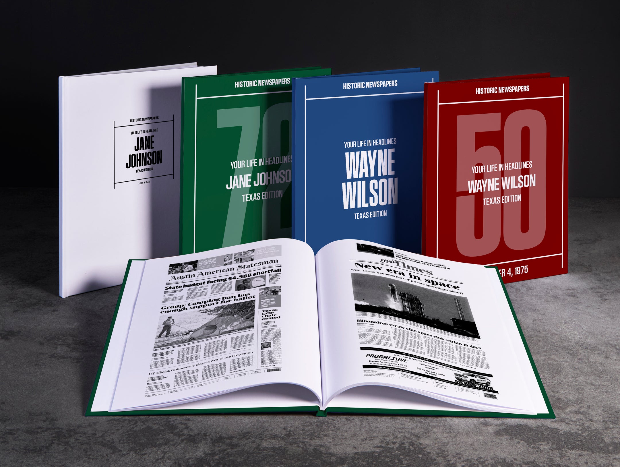 Personalised Birthday Newspaper Book Texas Edition