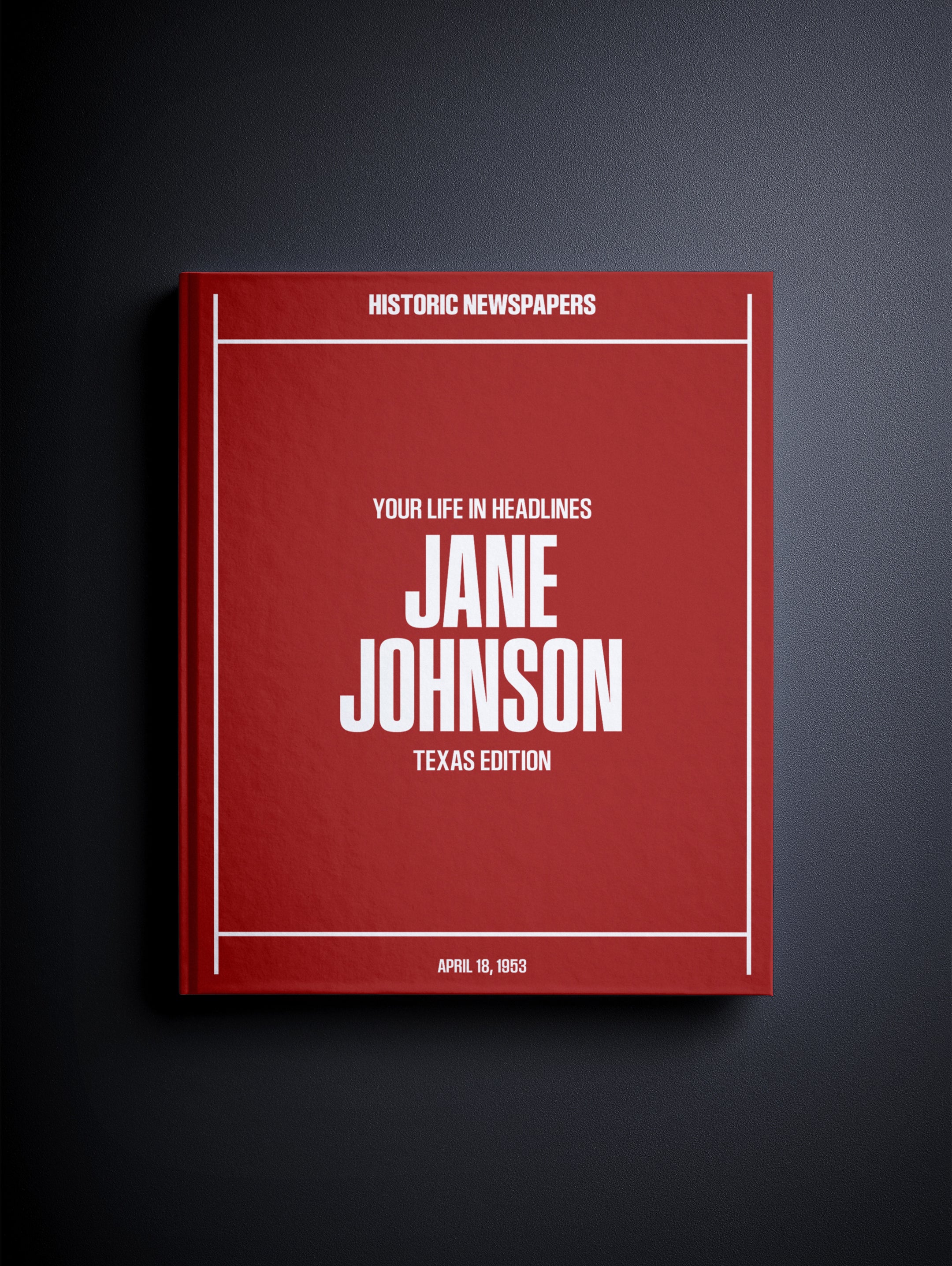 Personalised Birthday Newspaper Book Texas Edition