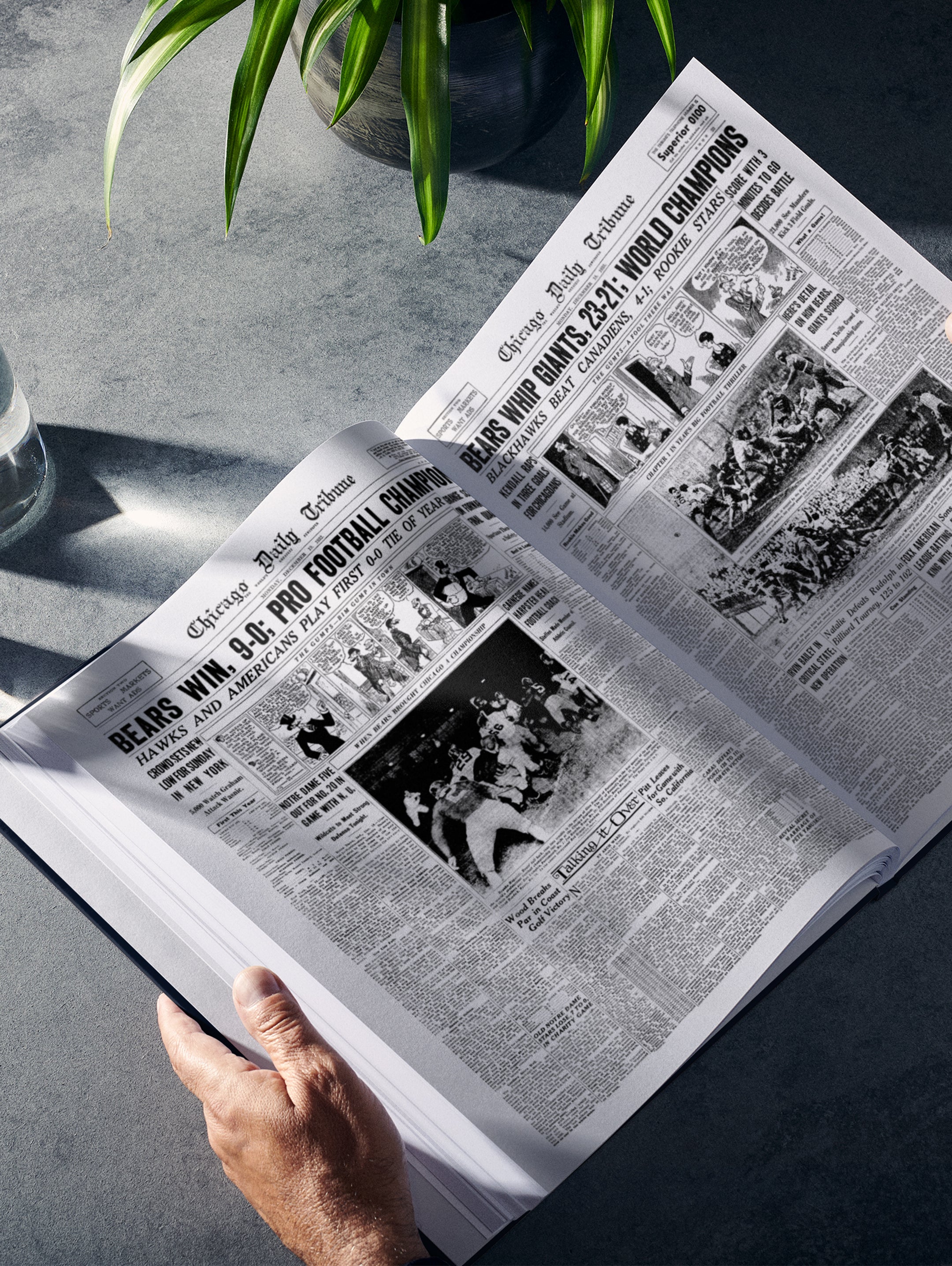 Chicago Bears US football history POD book by Historic Newspapers, featuring vintage newspaper pages and team history content.
