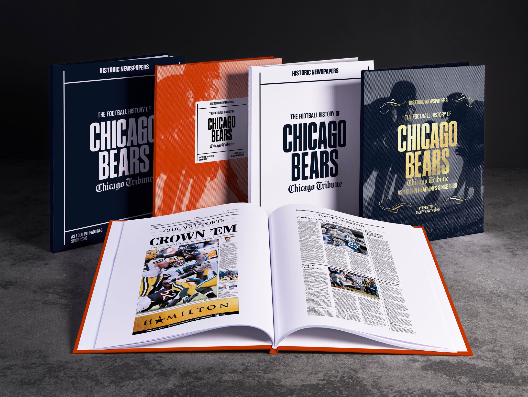 Chicago Bears US football history book by Historic Newspapers, Chicago Tribune edition, featuring vintage newspaper cover and historic content.