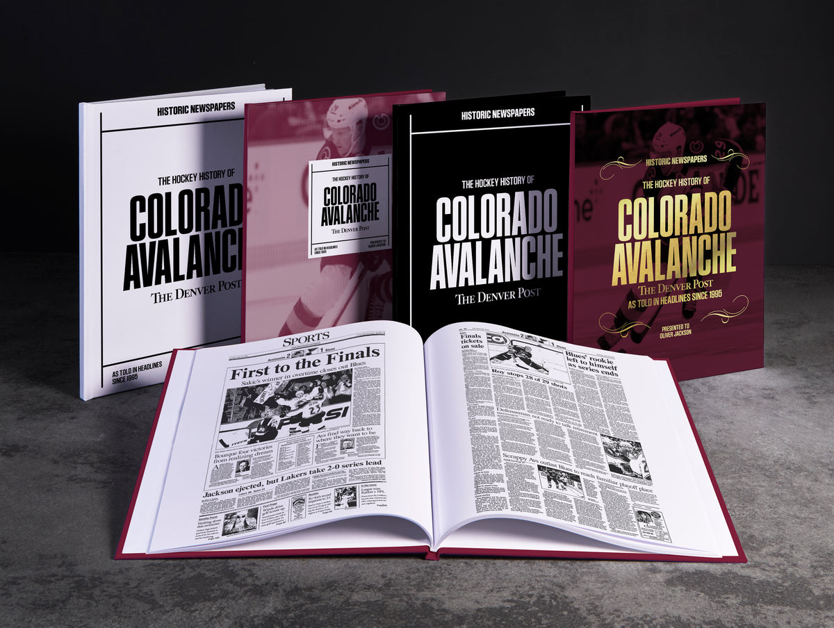 Colorado Avalanche hockey history book by Historic Newspapers, Denver Post edition, featuring a cover image related to Colorado Avalanche hockey.