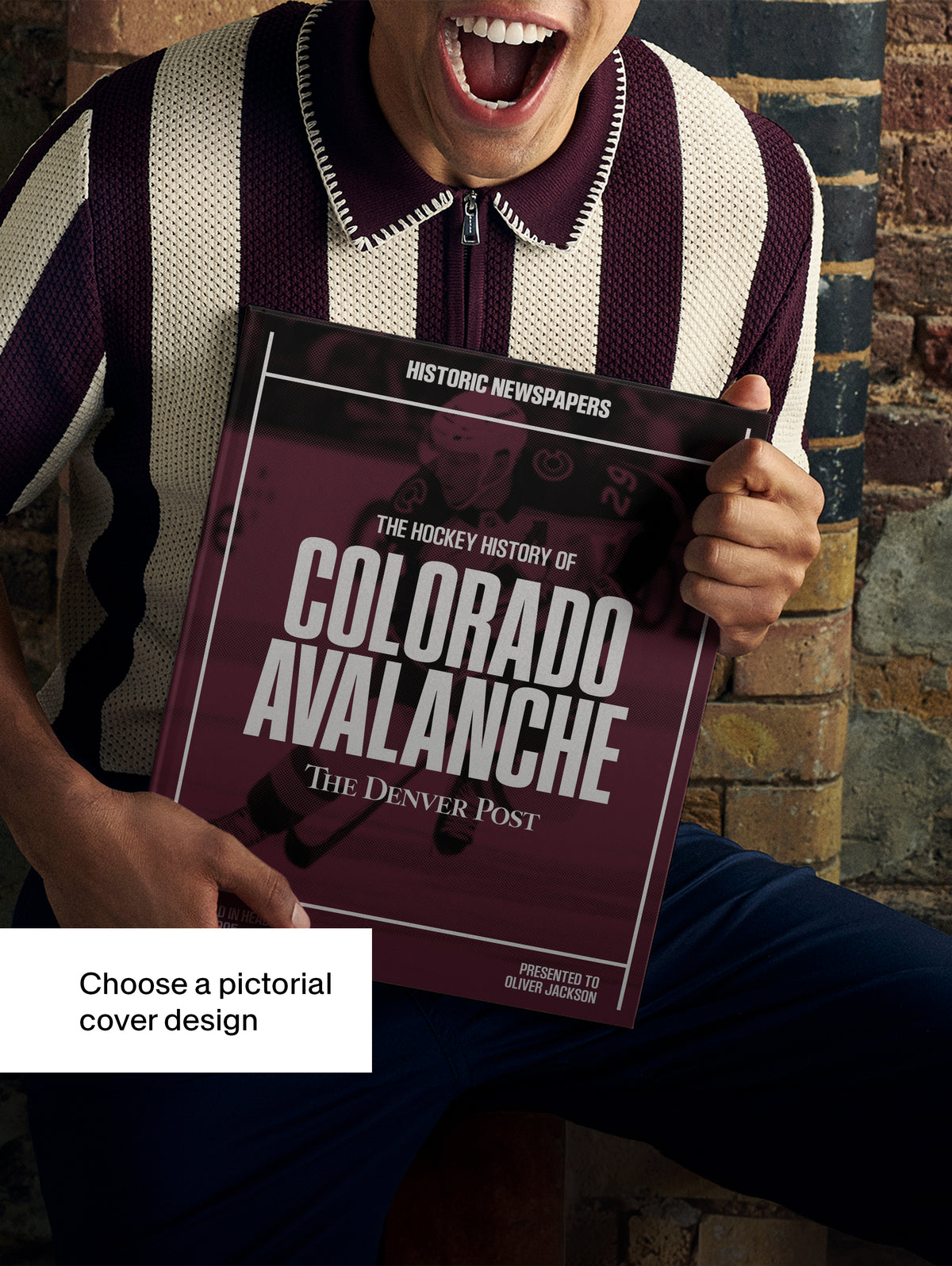 Colorado Avalanche hockey history book by Historic Newspapers, Denver Post edition, featuring black and white pictorial cover.