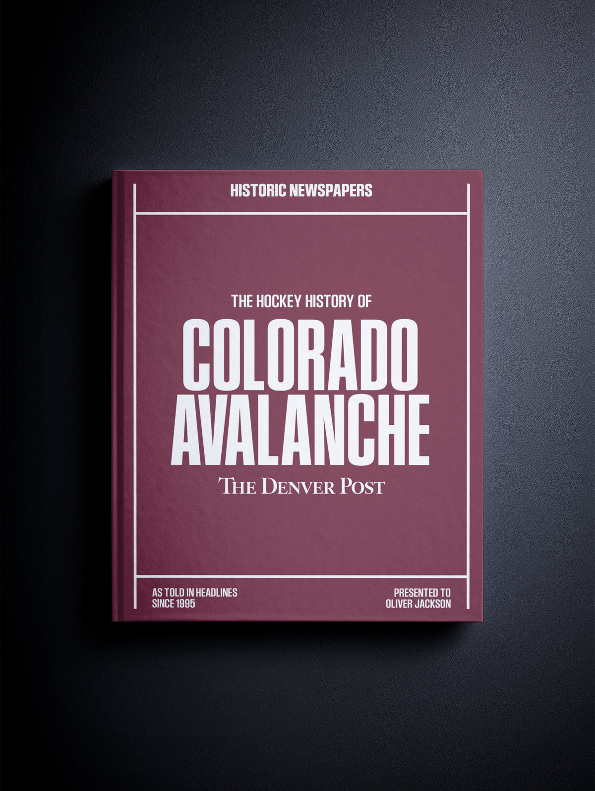 Colorado Avalanche hockey history book by Historic Newspapers, Denver Post edition, featuring vintage sports coverage and team highlights.