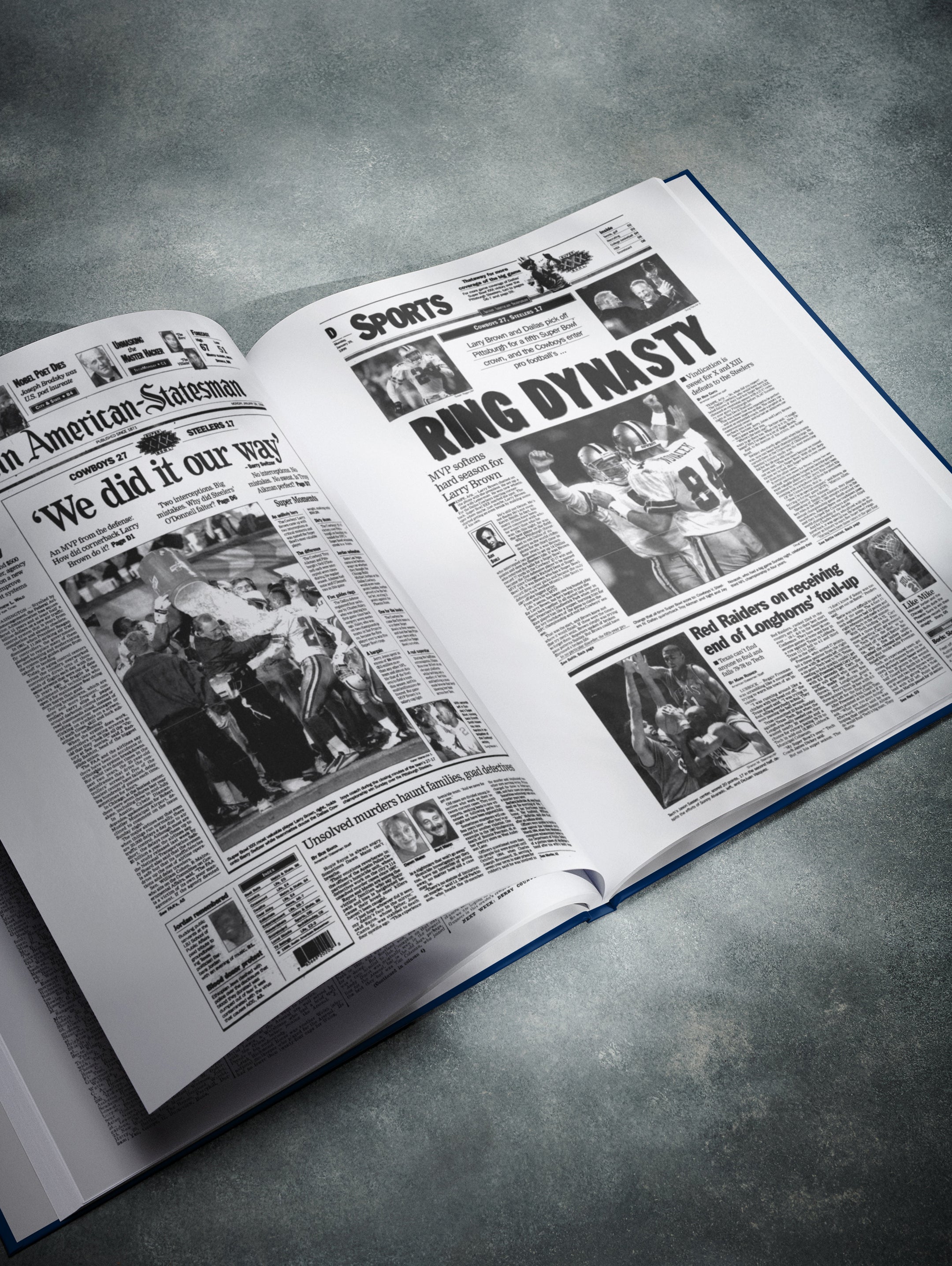 The US Football History of Dallas Cowboys Book - Historic Newspapers