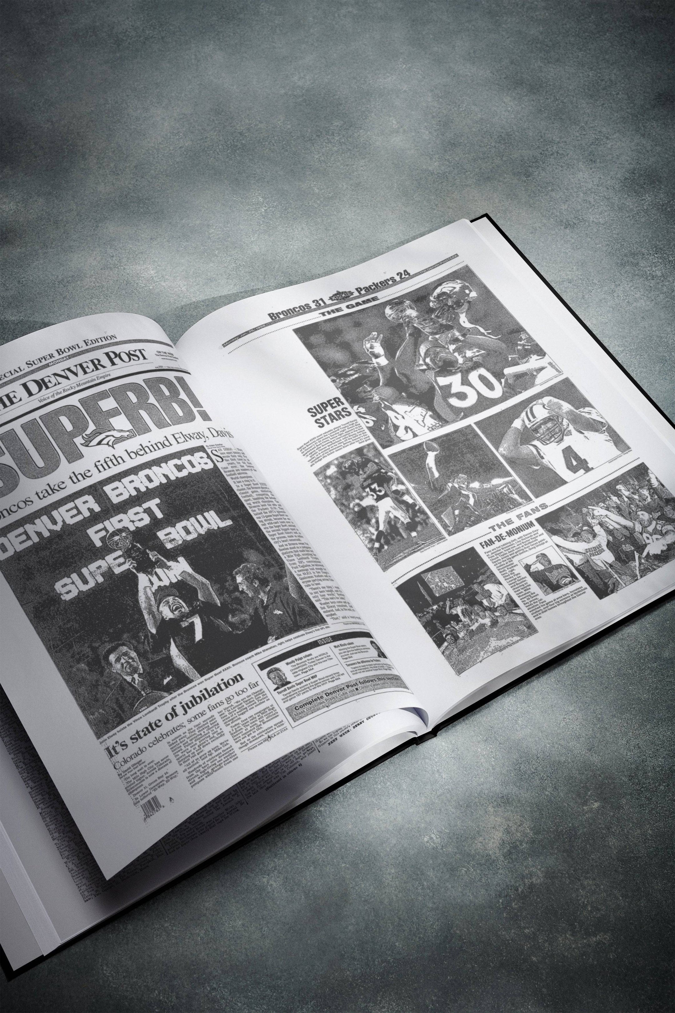 The US Football History of Denver Broncos Denver Post Edition Book - Historic Newspapers