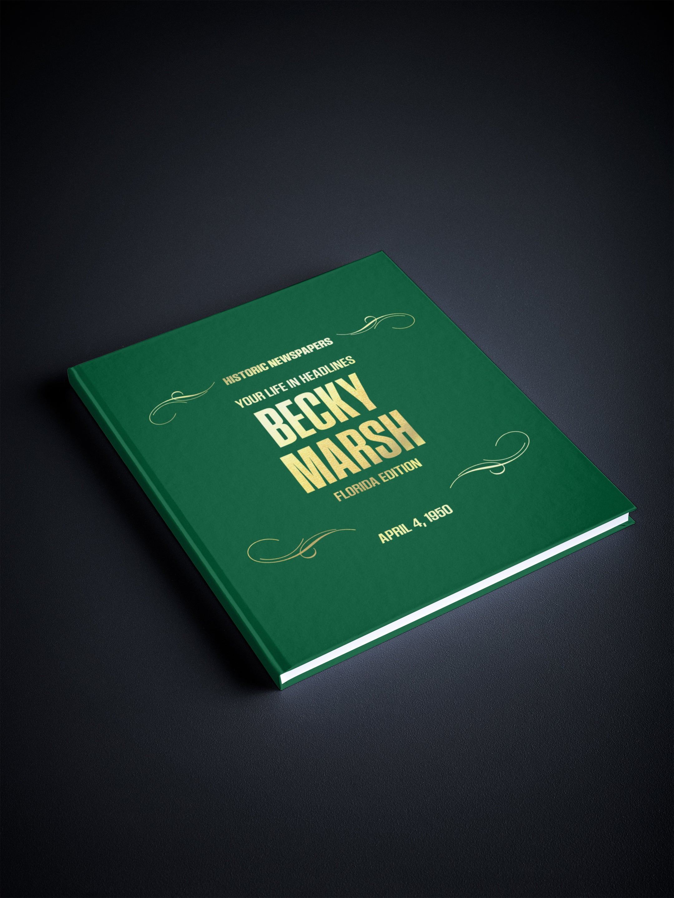 Personalized Florida Birthday Newspaper Book by Historic Newspapers, featuring a vintage-style Florida edition on green background.