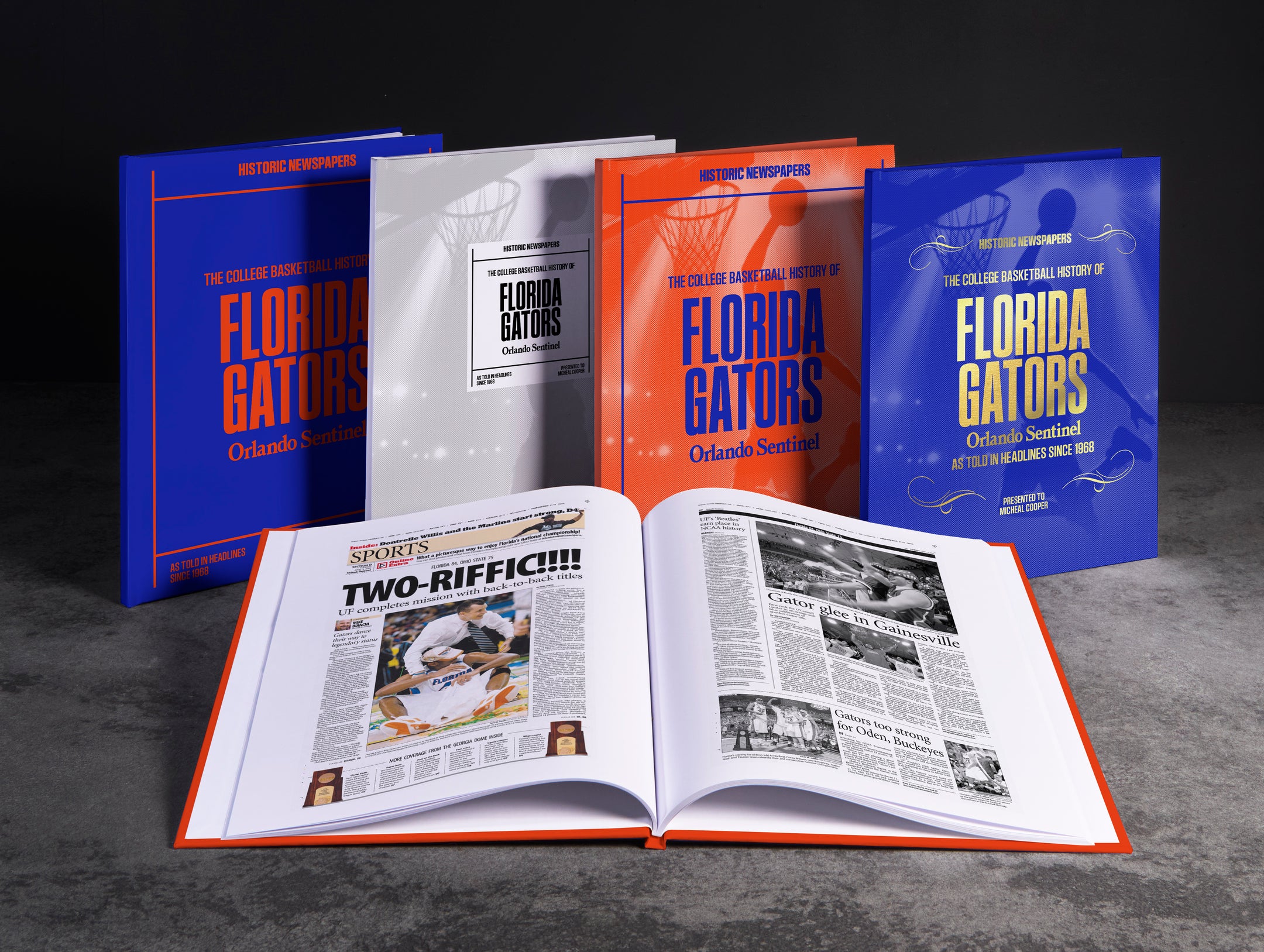 Historic Newspapers Florida Gators college basketball history Orlando Sentinel edition POD book, featuring vintage sports coverage.