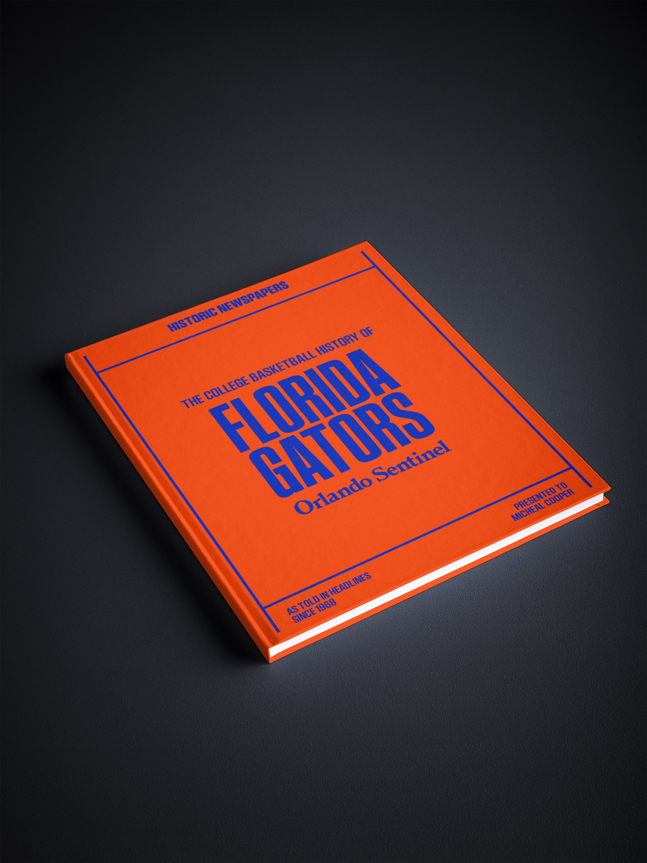 Historic Newspapers POD book featuring Florida Gators college basketball history from the Orlando Sentinel edition.