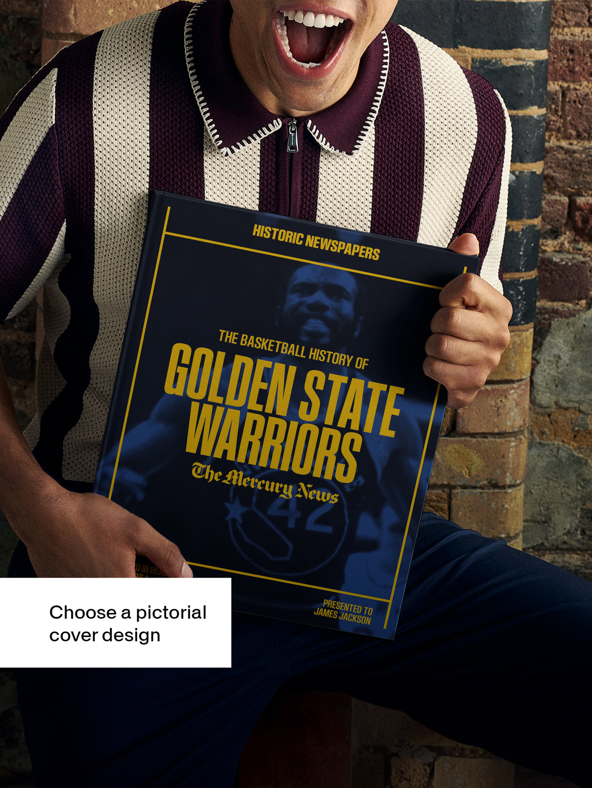 Golden State Warriors basketball history book by Historic Newspapers, Mercury News Edition, with blue cover and vintage newspaper design.