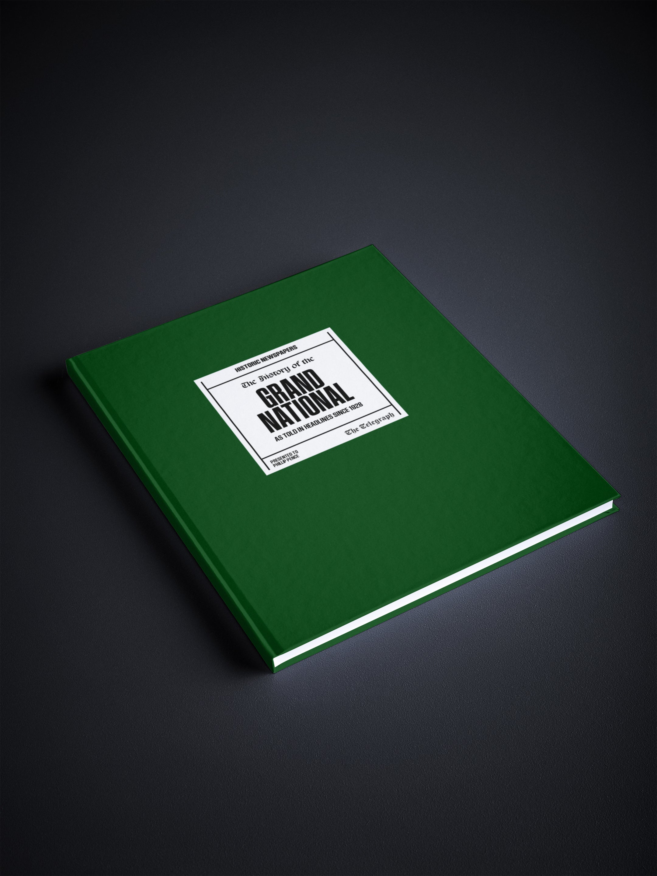 POD book titled "The History of the Grand National Telegraph Edition" by Historic Newspapers, featuring a dark green cover.