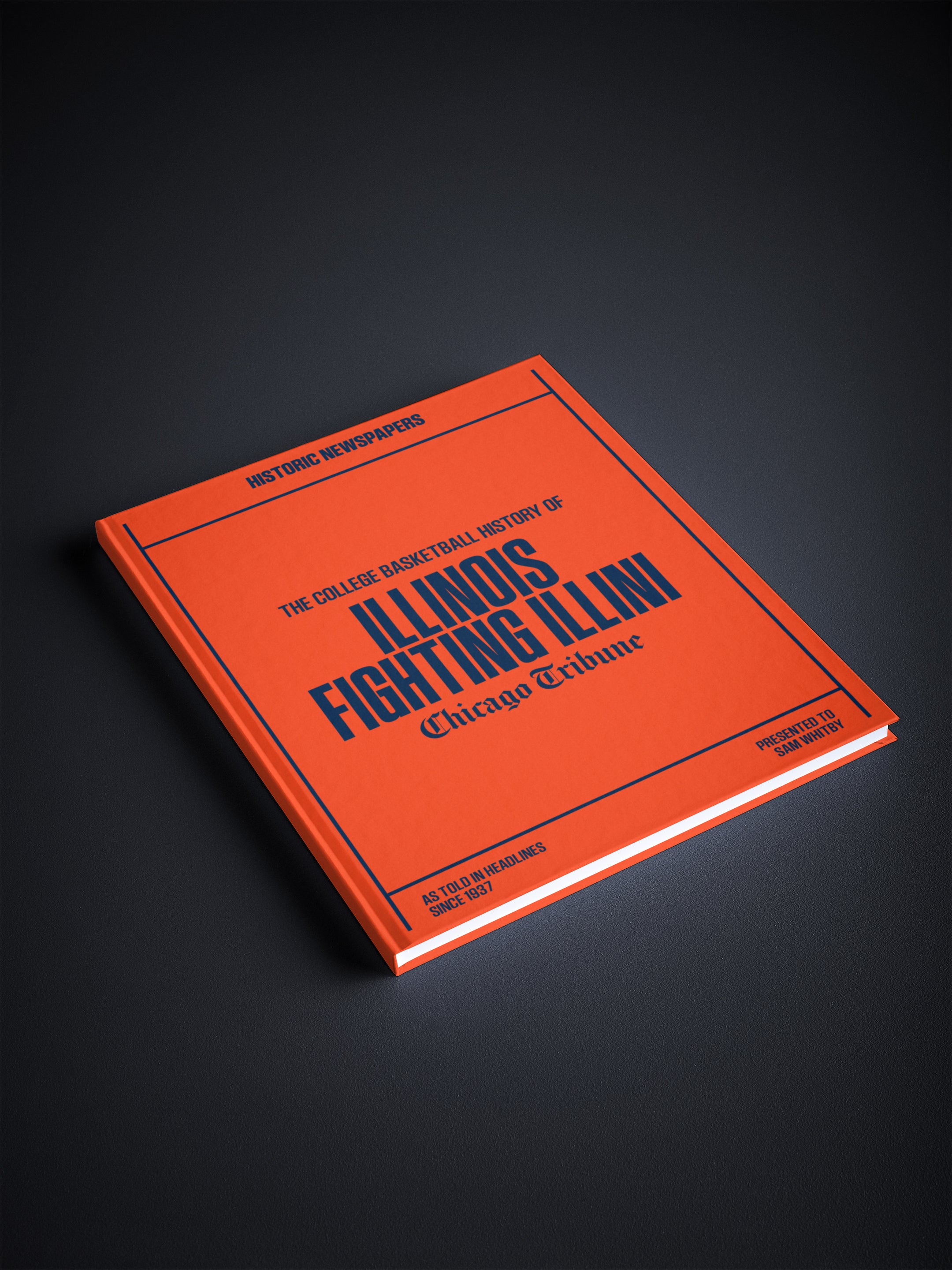 Illinois Fighting Illini college basketball history POD book by Historic Newspapers, featuring Chicago Tribune edition on orange newsstand
