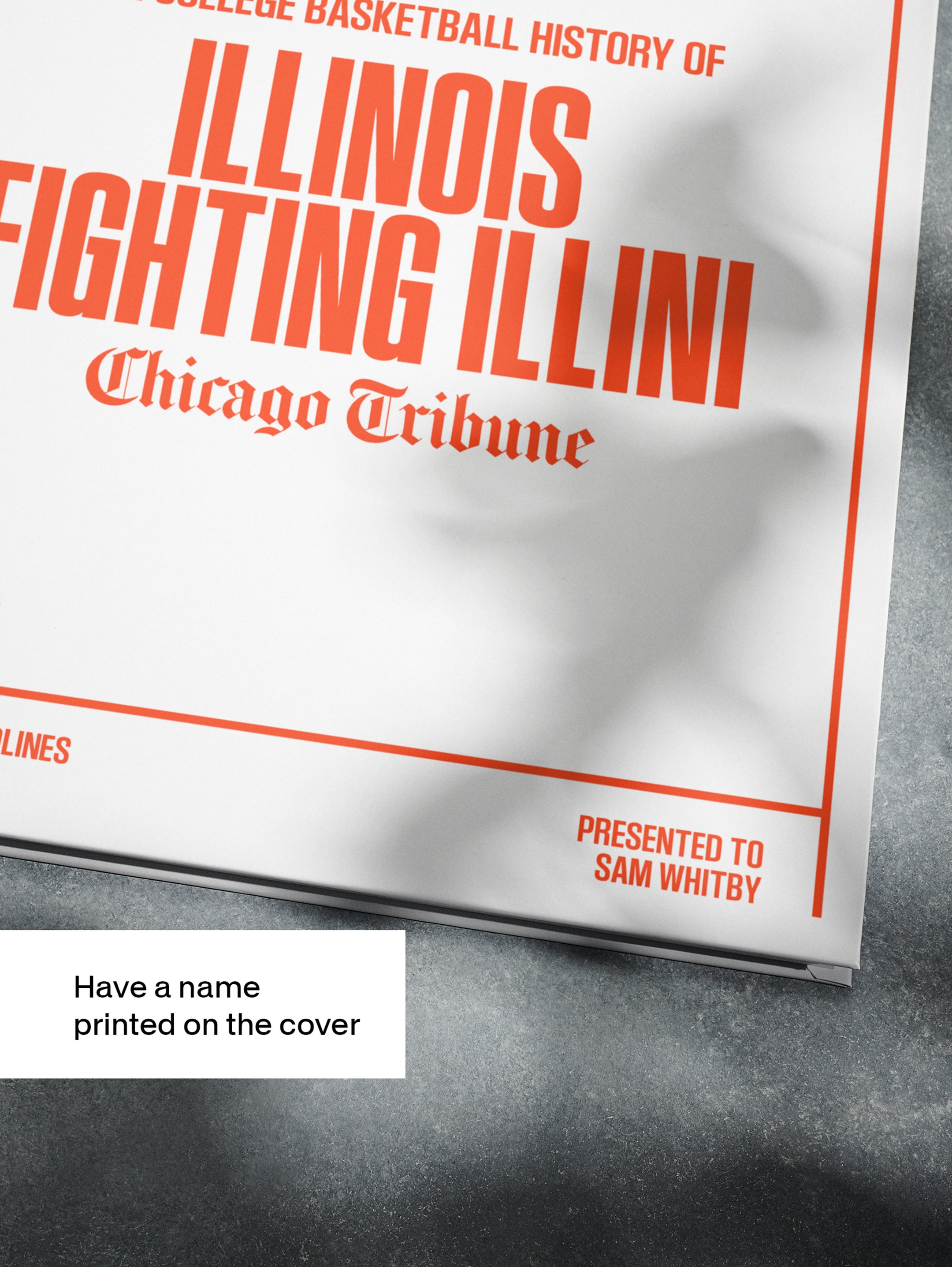 Historic Newspapers Illinois Fighting Illini college basketball POD book, Chicago Tribune edition, featuring team history and game coverage.