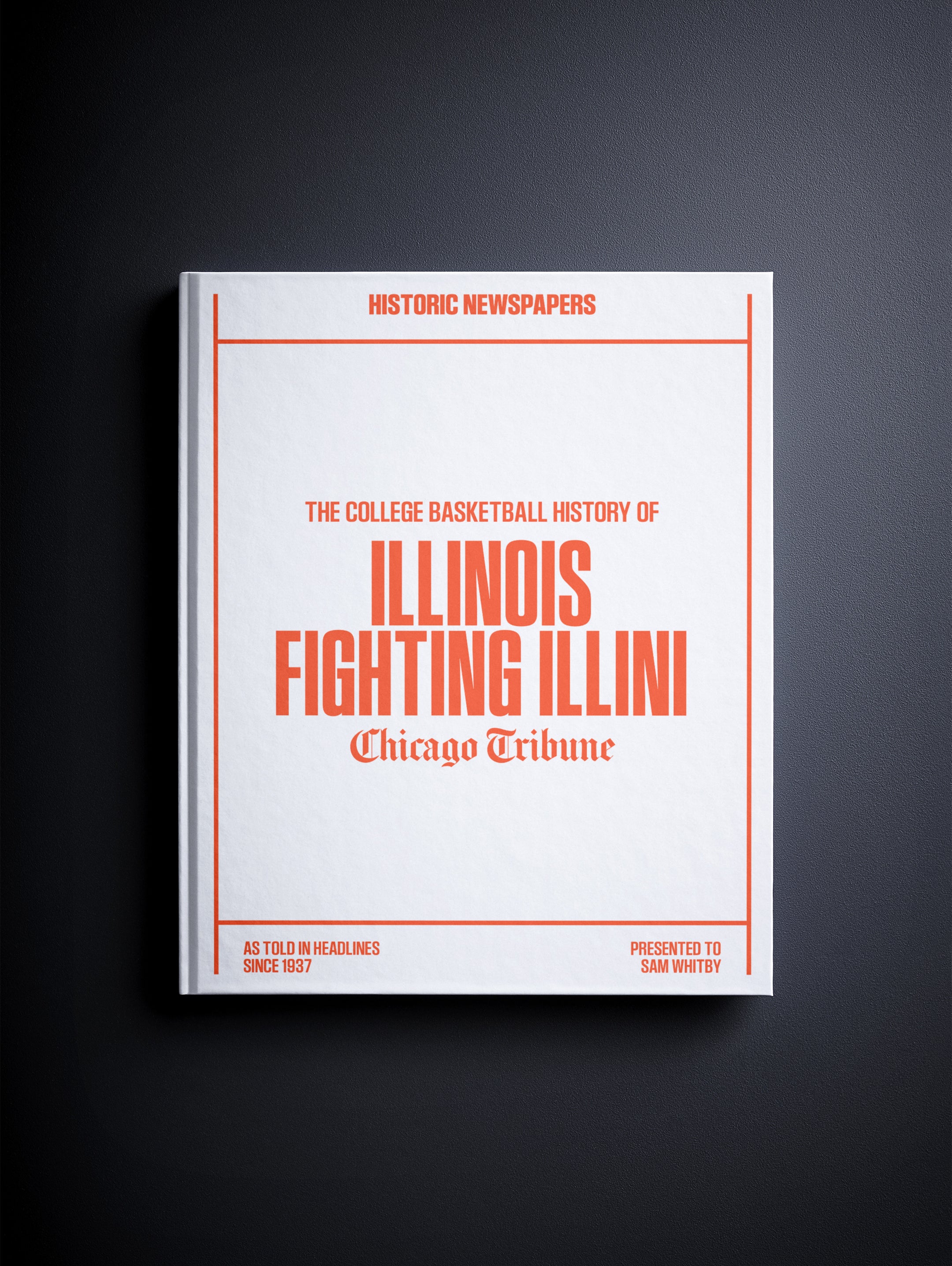 Illinois Fighting Illini college basketball history POD book by Historic Newspapers, featuring a Chicago Tribune edition front page.