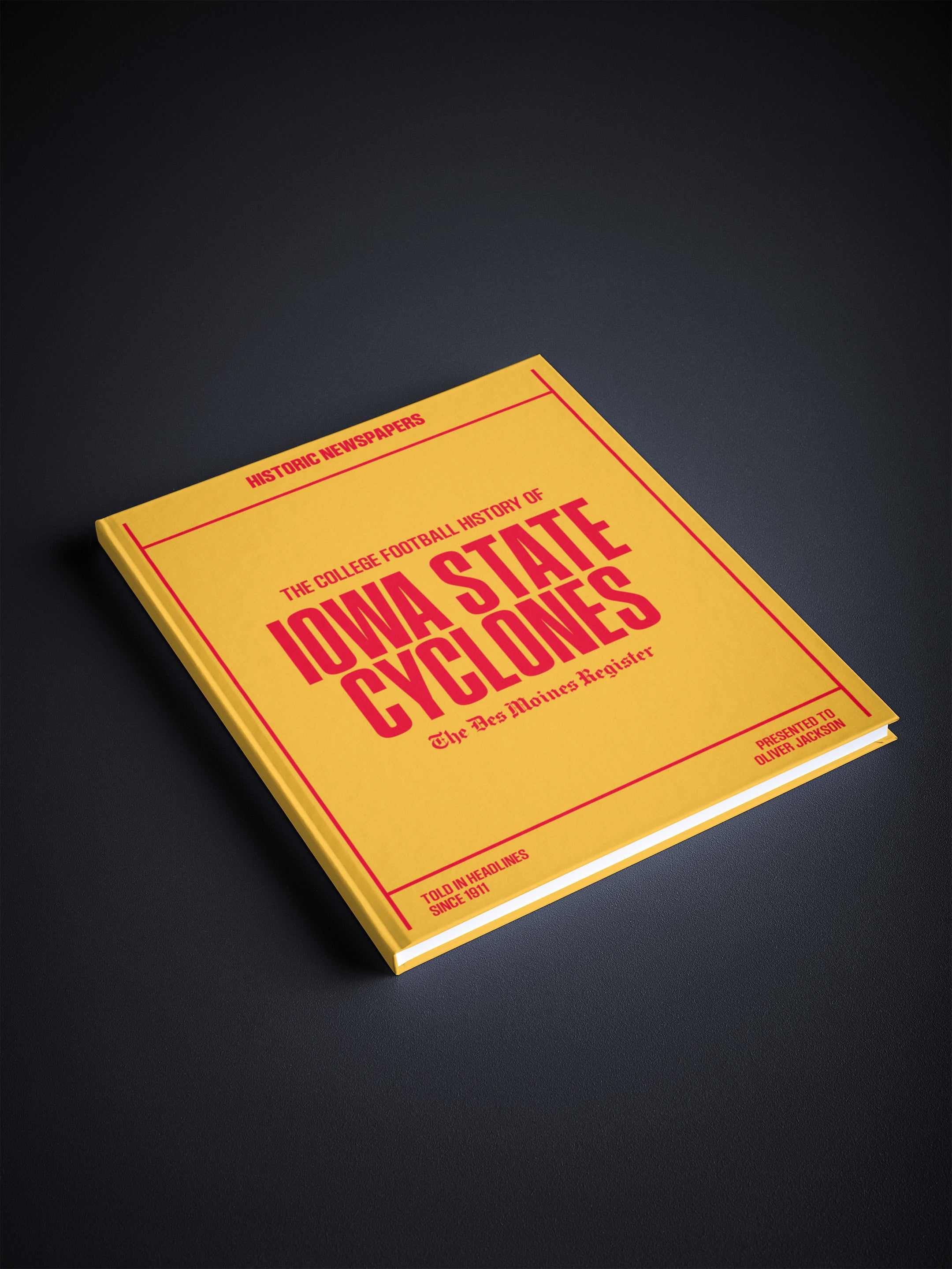 Vintage newspaper POD book cover featuring Iowa State Cyclones college football history, published by Historic Newspapers.