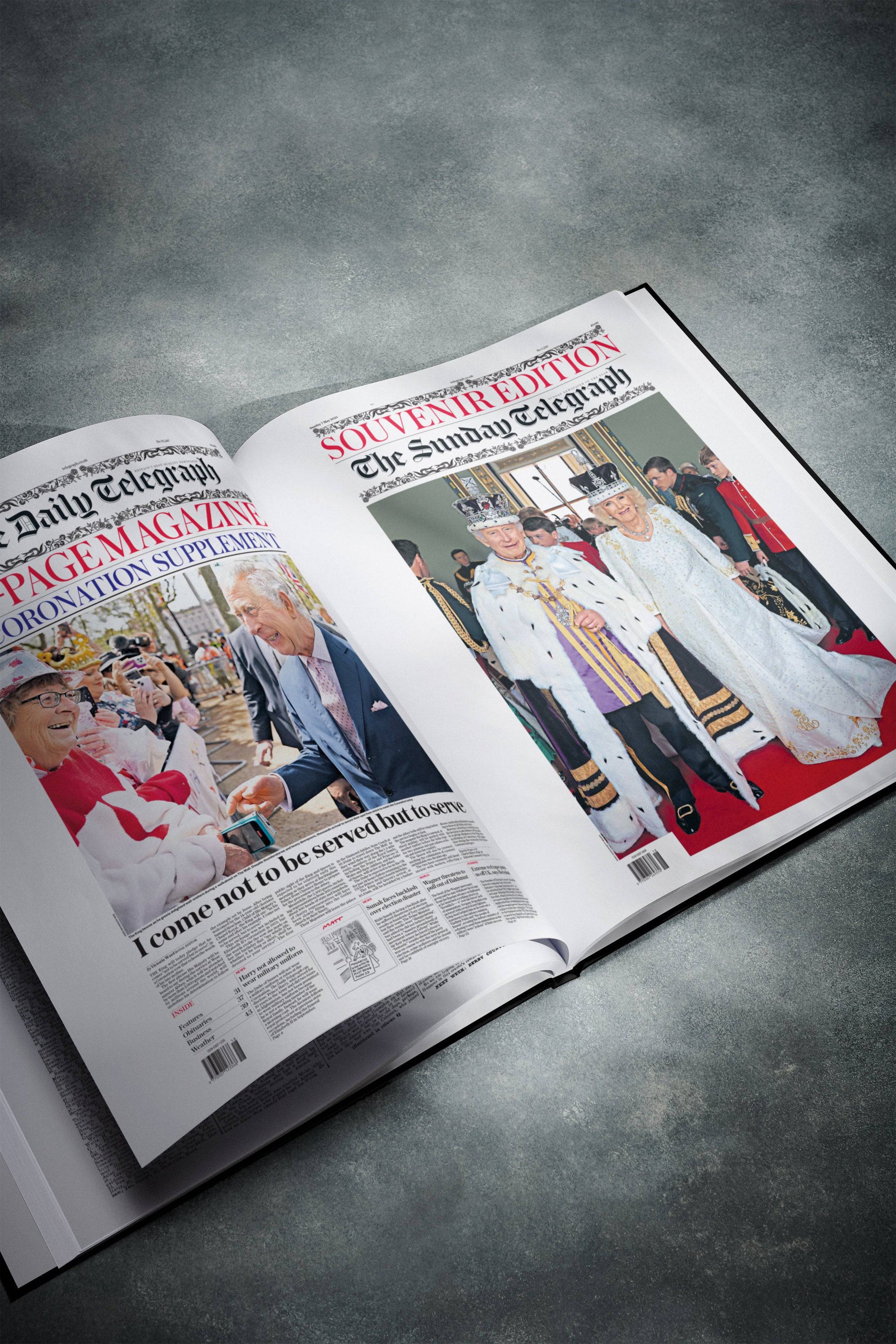 The History of King Charles III Coronation Telegraph Edition Book - Historic Newspapers