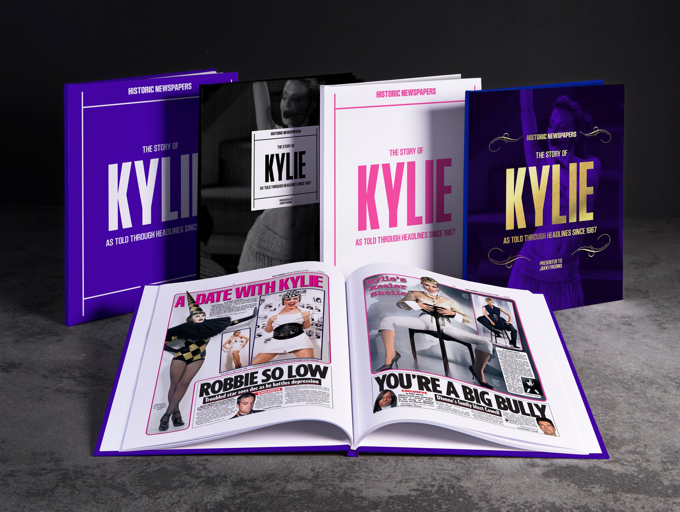 The Story of Kylie POD book by Historic Newspapers featuring a cover with Kylie Minogue related to music, film, and TV.