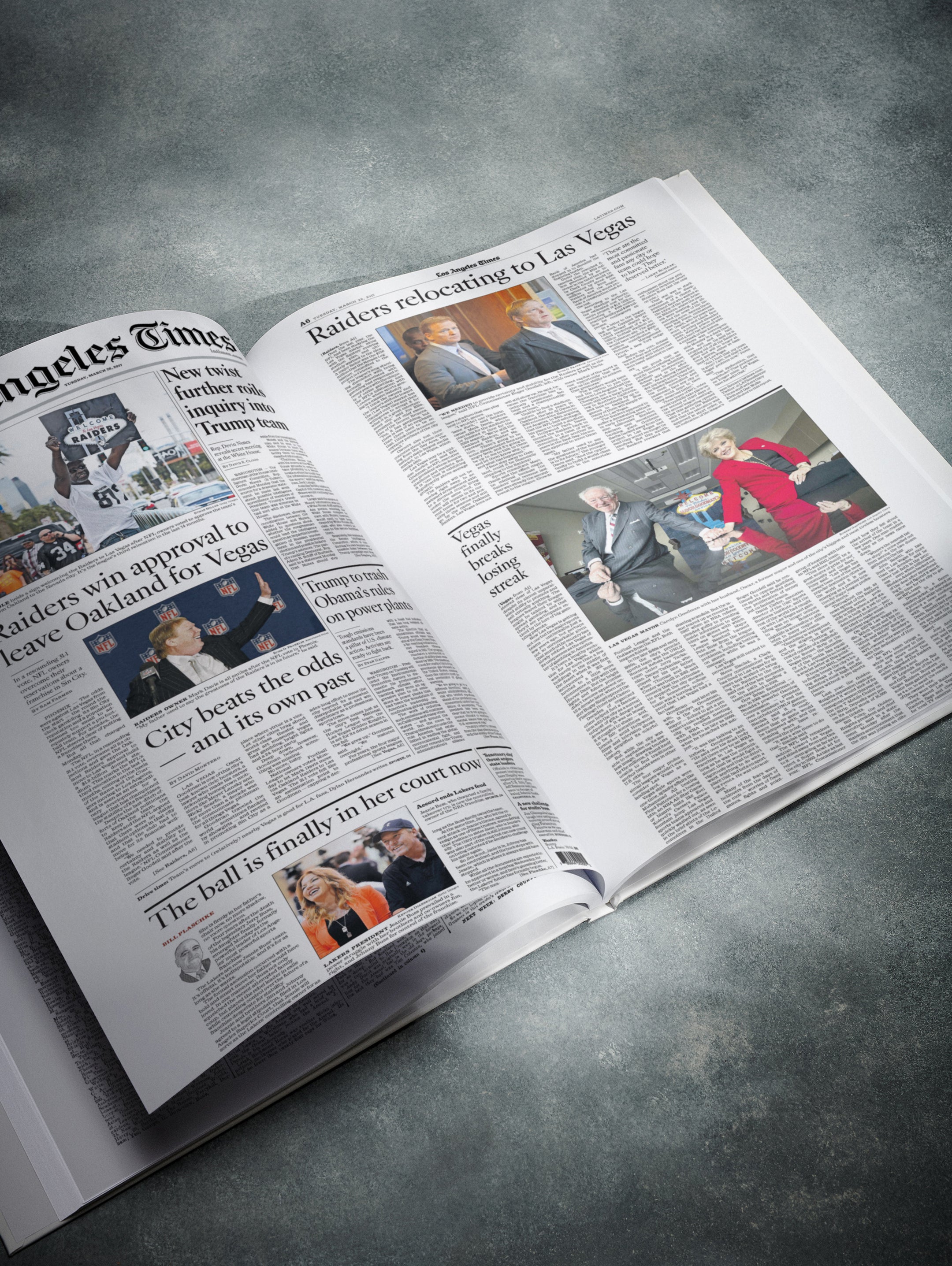 The US Football History of Las Vegas Raiders Los Angeles Times Edition Book - Historic Newspapers