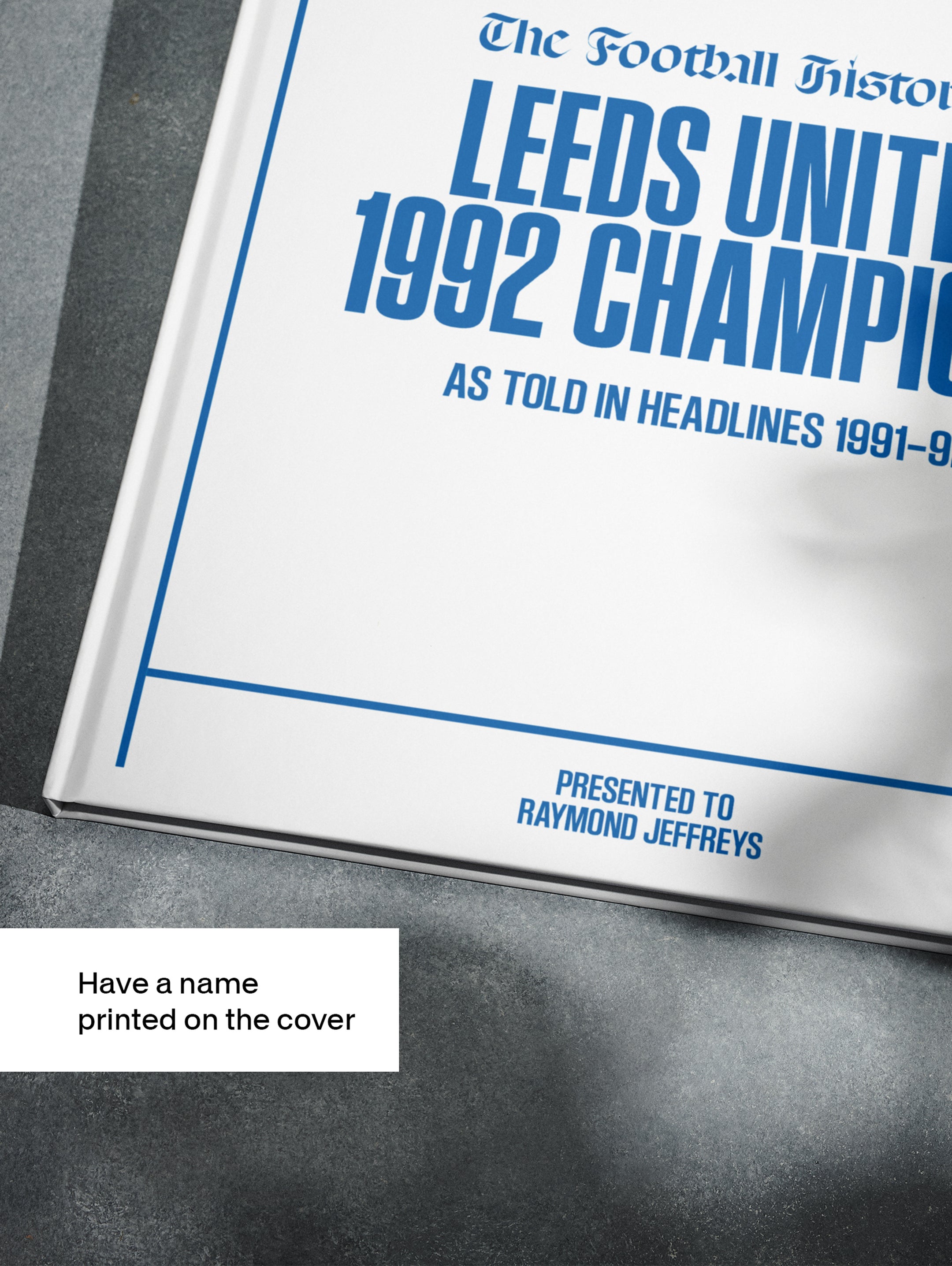 Historic Newspapers Leeds League Champions 1992 POD book featuring football newsstand print in white.