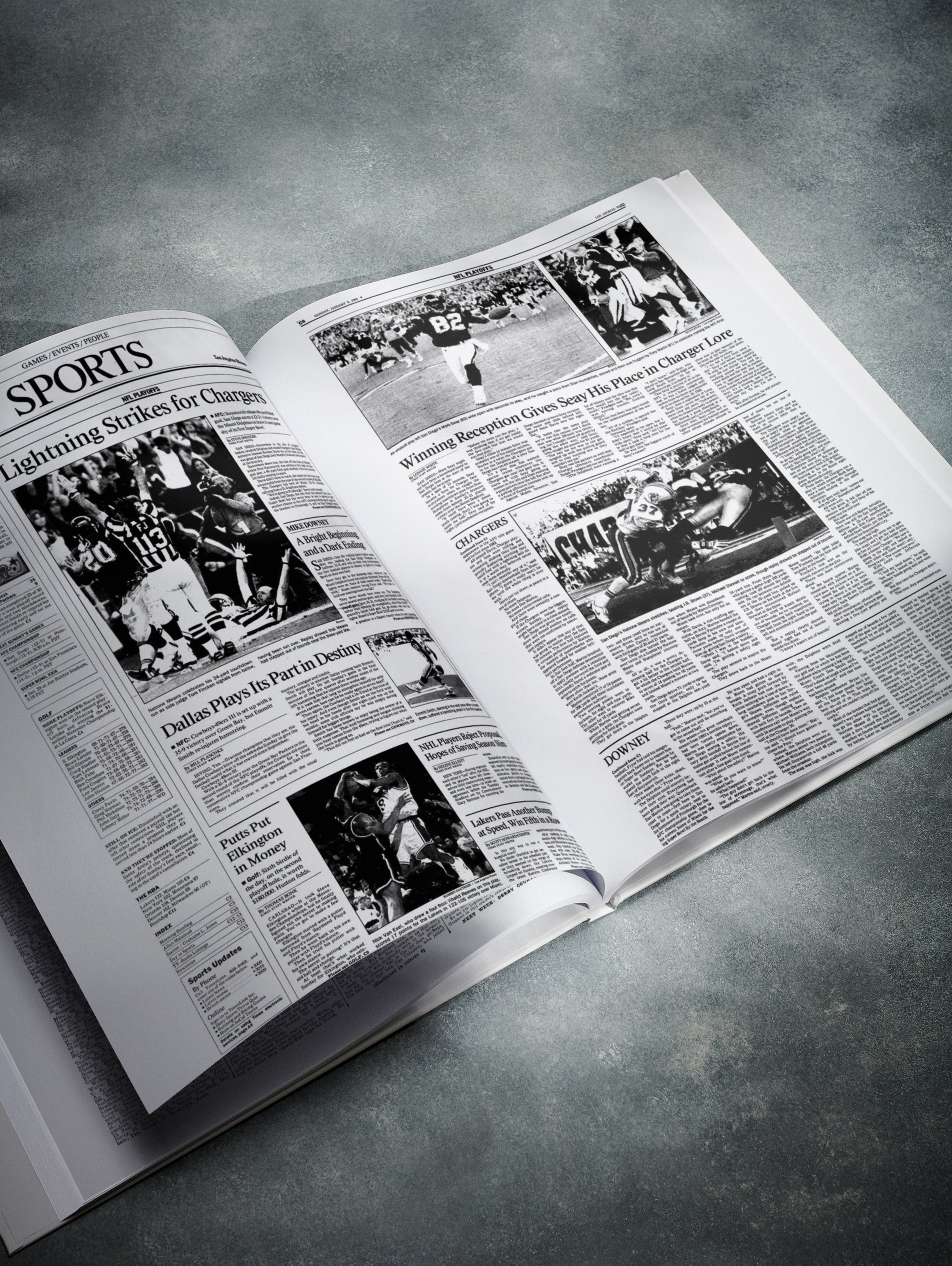 The US Football History of Los Angeles Chargers Los Angeles Times Edition Book - Historic Newspapers