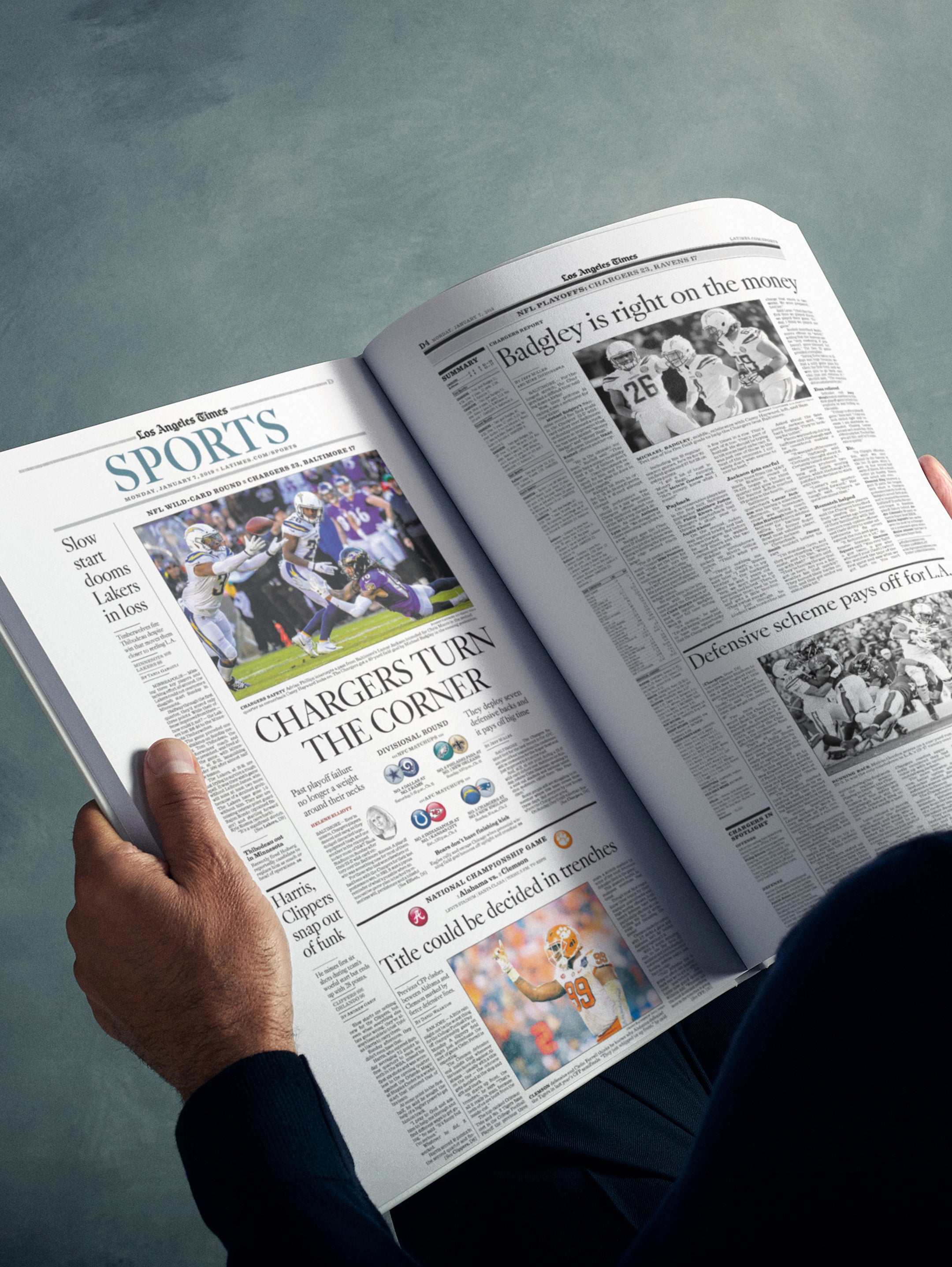 The US Football History of Los Angeles Chargers Los Angeles Times Edition Book - Historic Newspapers
