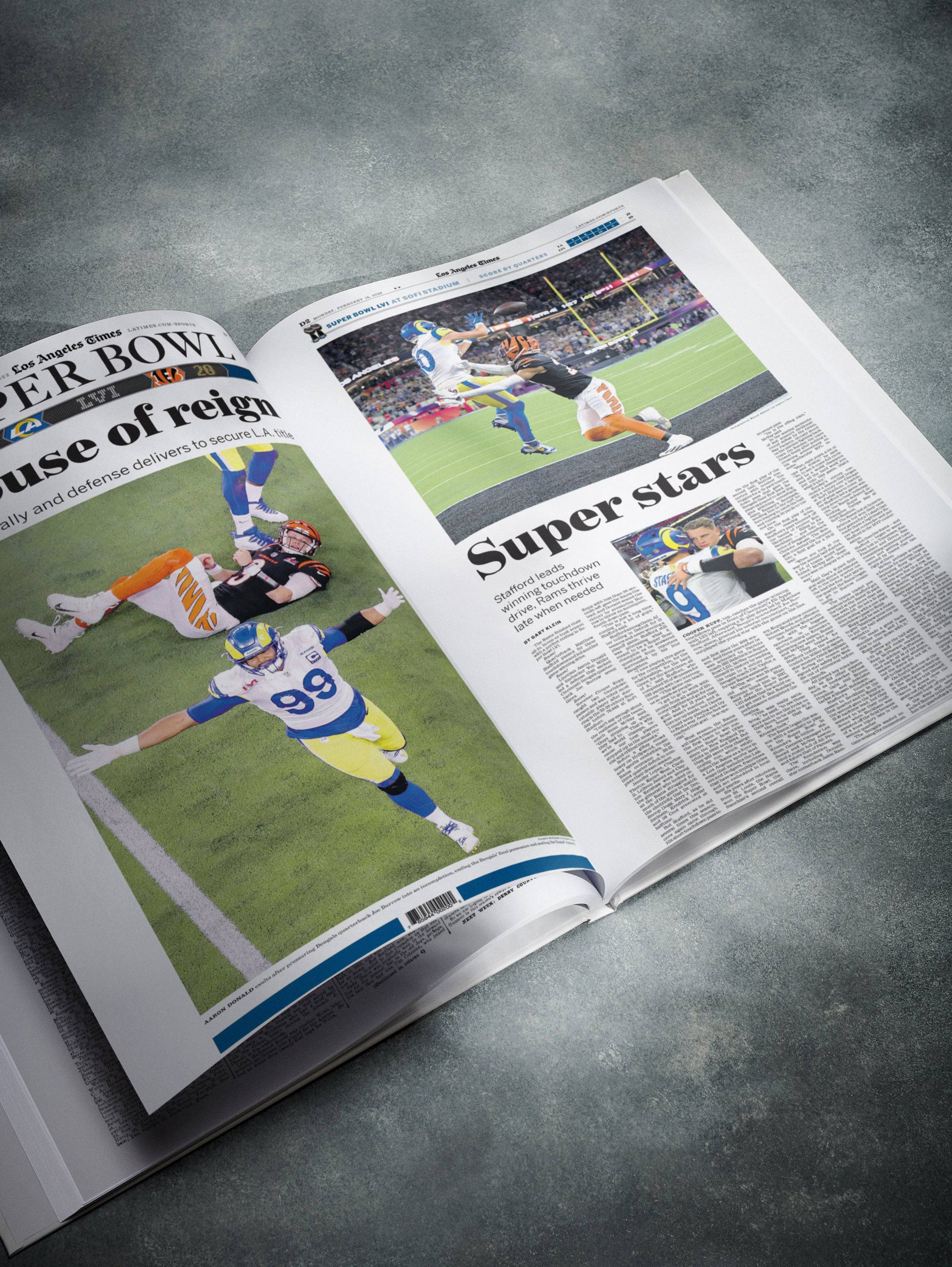 The US Football History of Los Angeles Rams Los Angeles Times Edition Book - Historic Newspapers