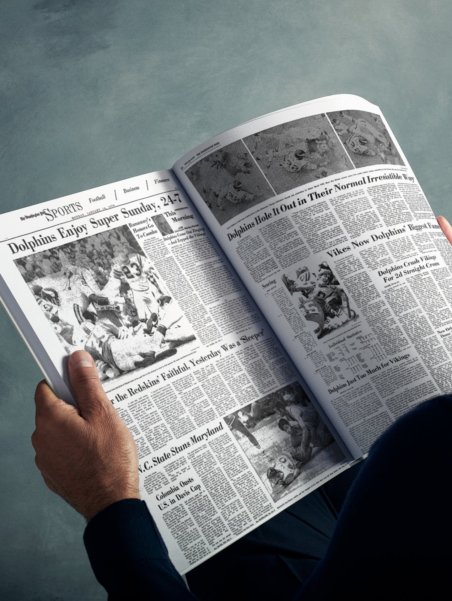 The US Football History of Miami Dolphins Washington Post Edition Book - Historic Newspapers