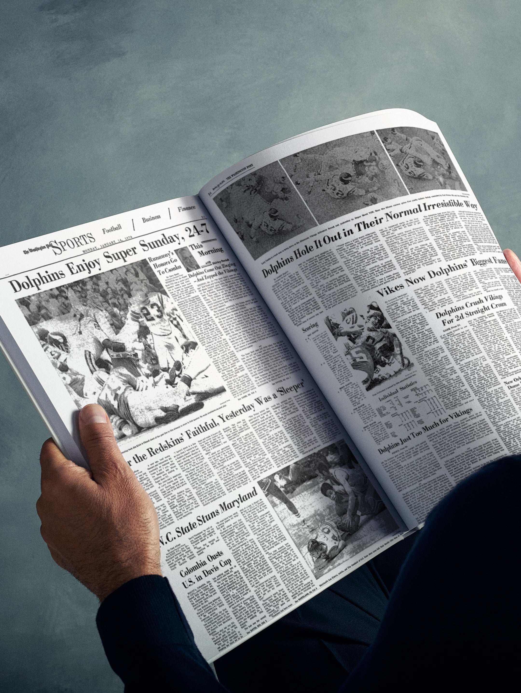 The US Football History of Miami Dolphins Washington Post Edition Book - Historic Newspapers